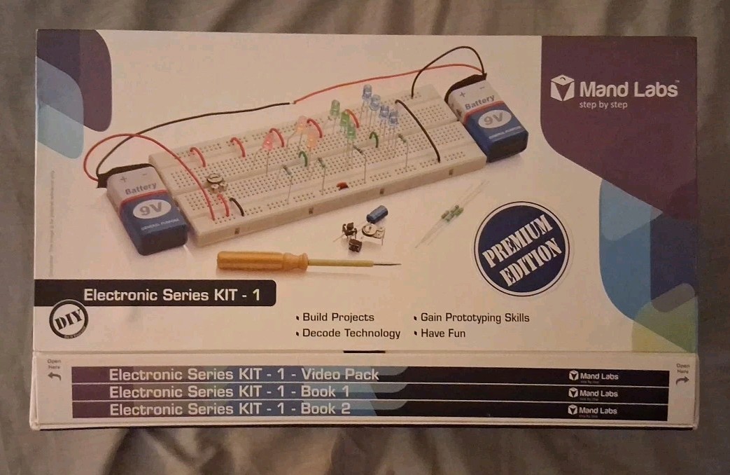 Open Box Mand Labs Electronic Series Kit 1 Premium Edition Step By Step