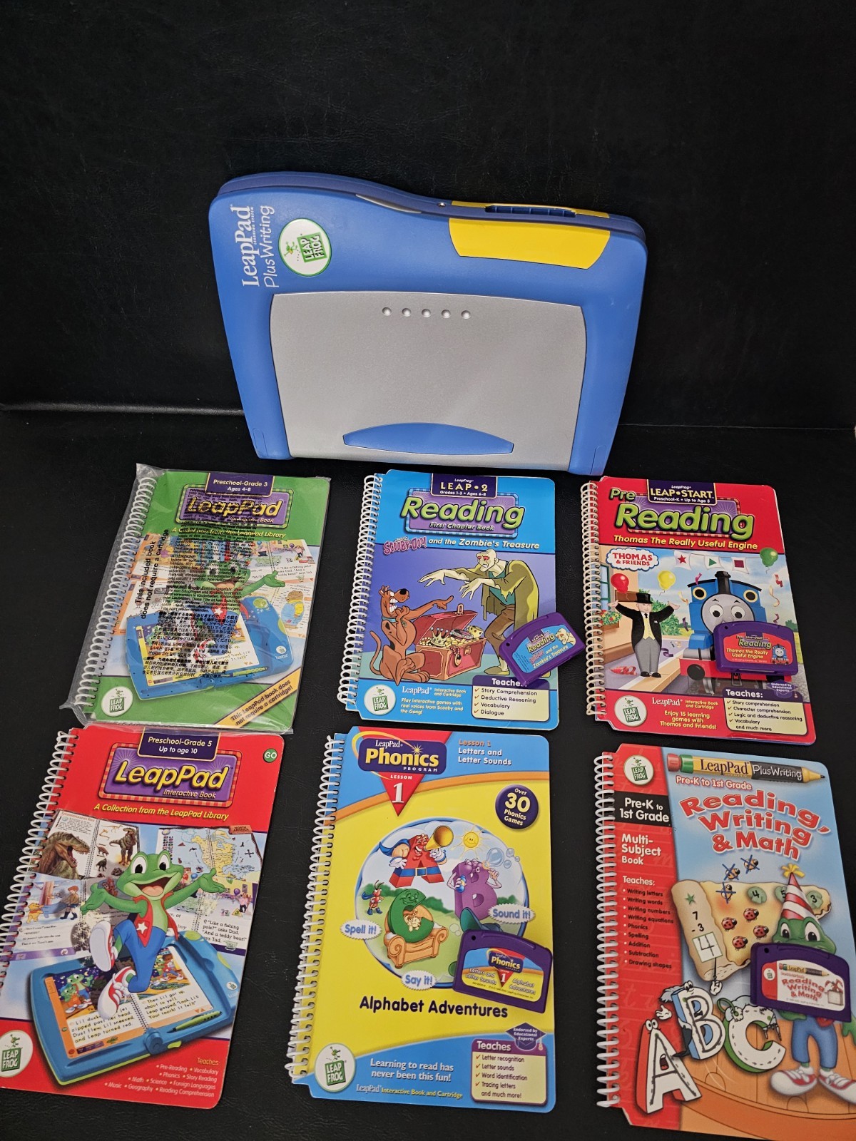 LeapFrog LeapPad Plus Writing Learning System Bundle w/ 6 Books & 4 Cartridges