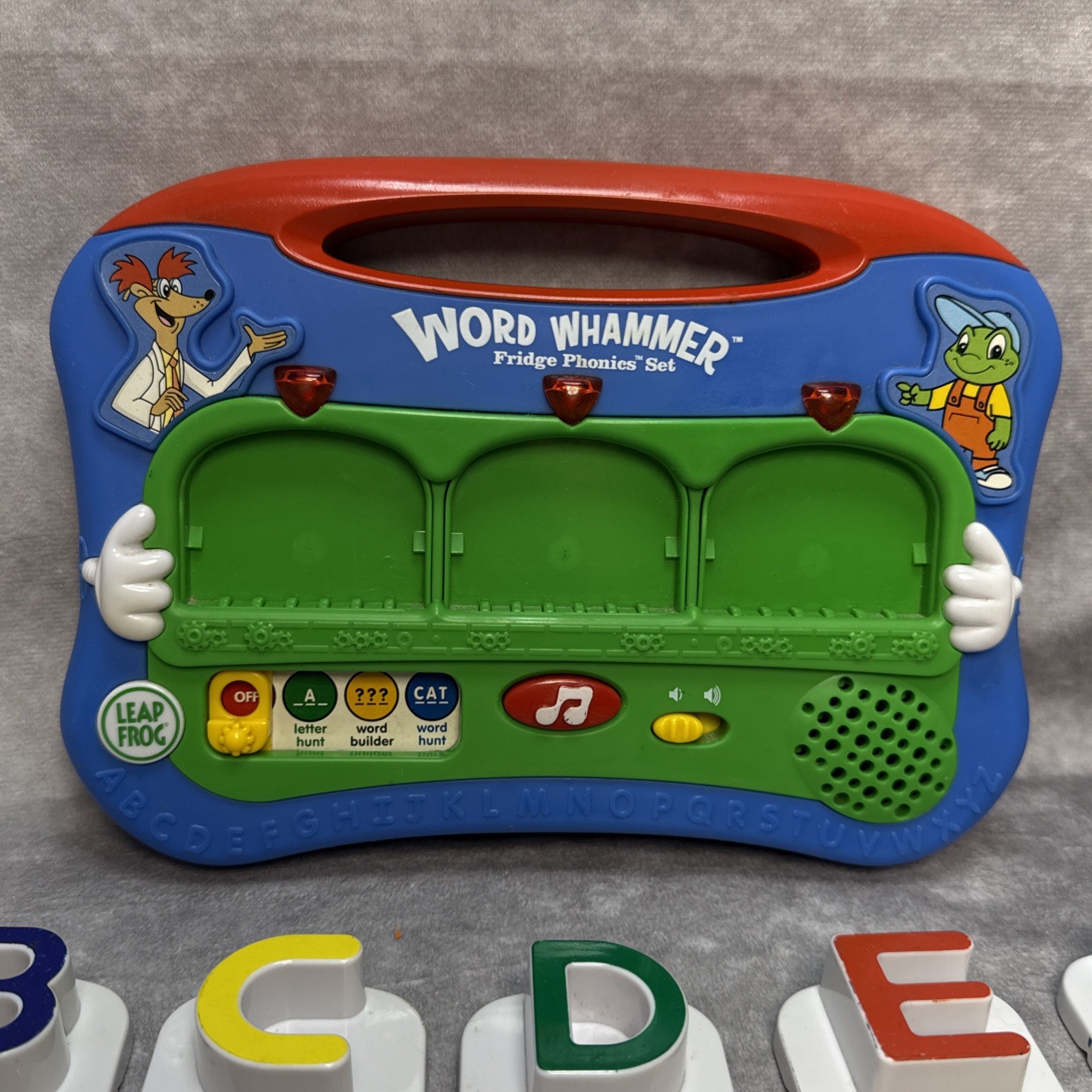 Leap Frog WORD WHAMMER Fridge Set Magnetic Alphabet WORKS 30 Letters No “S”