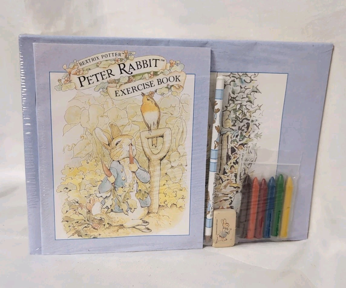 Peter Rabbit Writing Exercise Set With Tablet, Pencil, Eraser, And Book