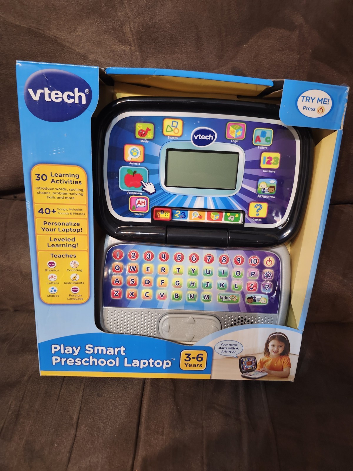 VTech Play Smart Preschool Laptop Black with 30 Learning Activities