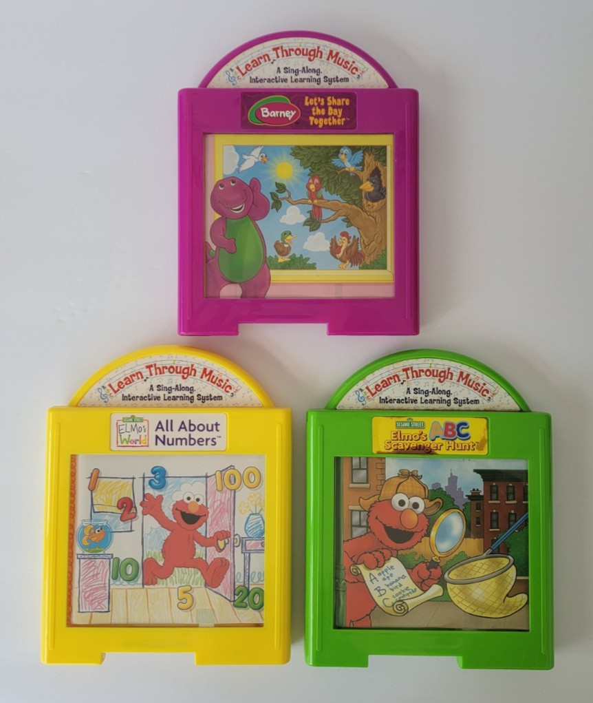 3 Cartridges Learn Thru Music – Elmo Numbers, Elmo ABC’s and Barney