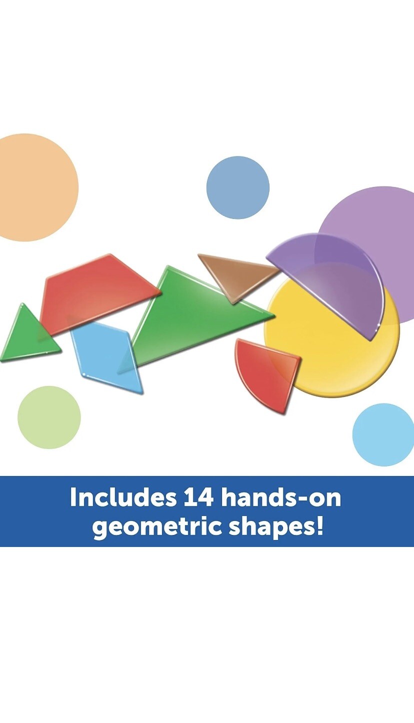 Learning Resources Translucent Geometric Shapes 408Piece Seal Home School Summer
