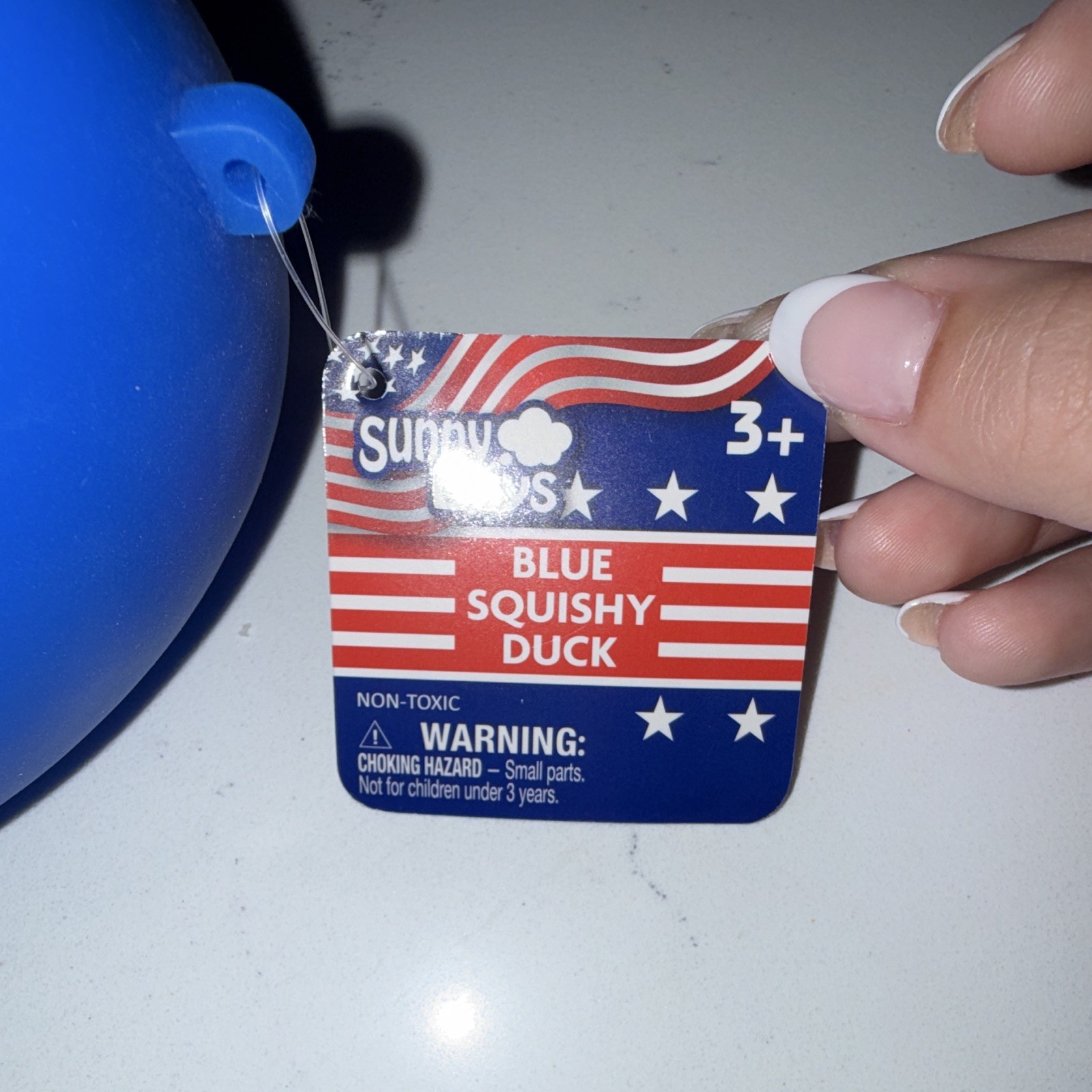 Sunny Days Blue Squishy Duck Squeeze Toy ( from the red white and blue edition)