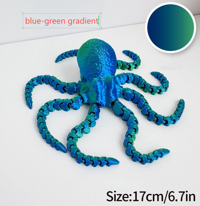 3D Printed Octopus ADHD/ADD Fidget Toy Landscape Garden – Multiple Color Options