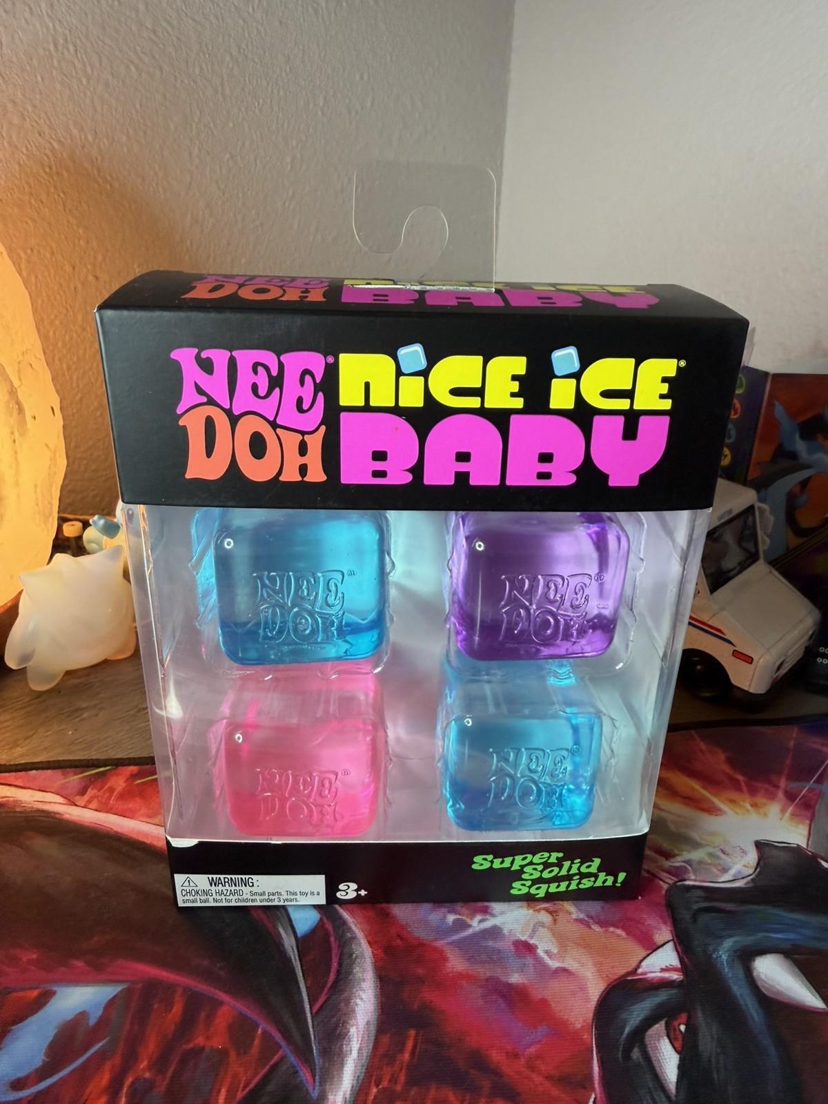 NeeDoh Nice Ice Baby 4 pack Nee Doh Mini Nice Cubes Pink Blue Purple NEW SEALED