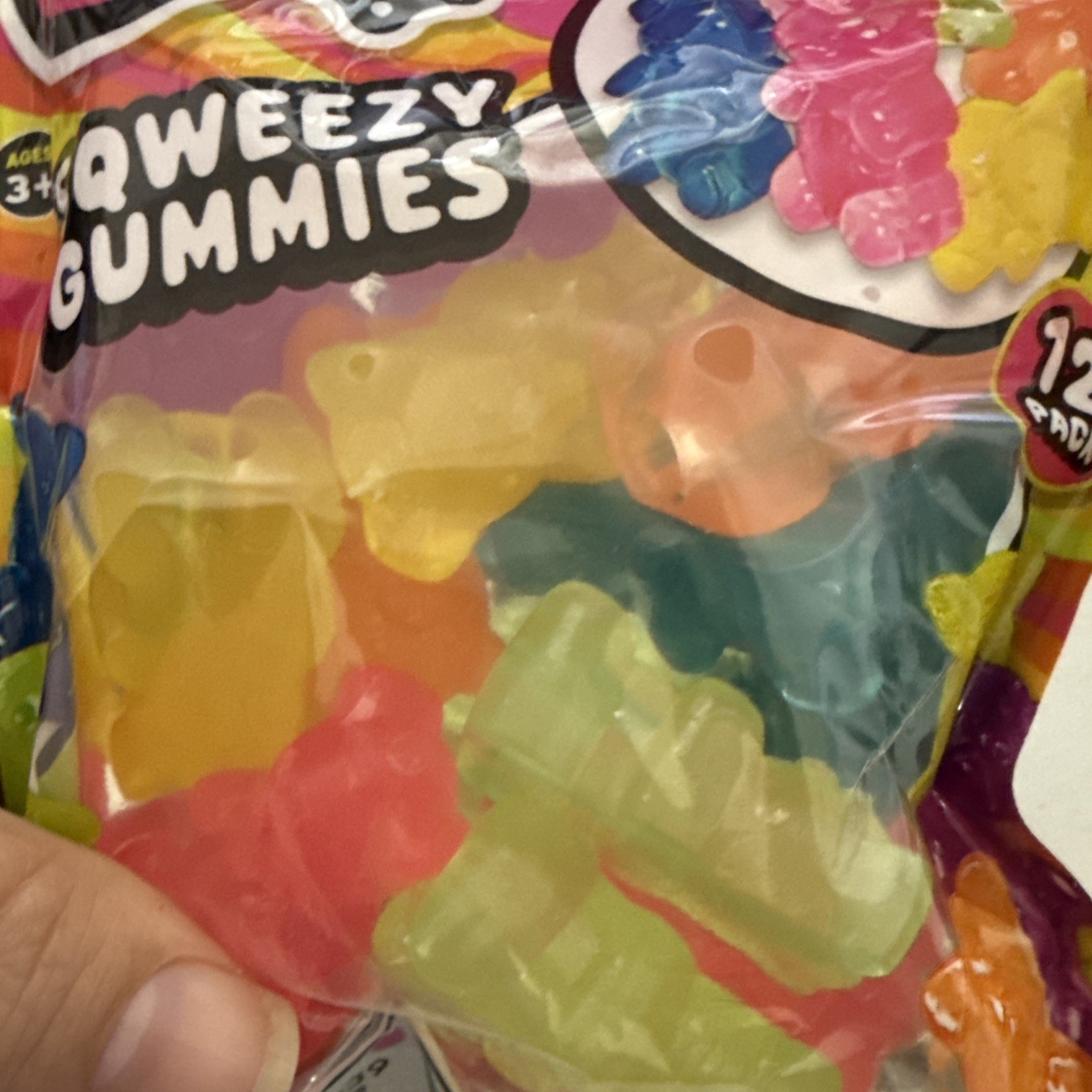 NEW 12pc sqweezy squishy sensory fidget gummy bear toys pencil topper NOT CANDY