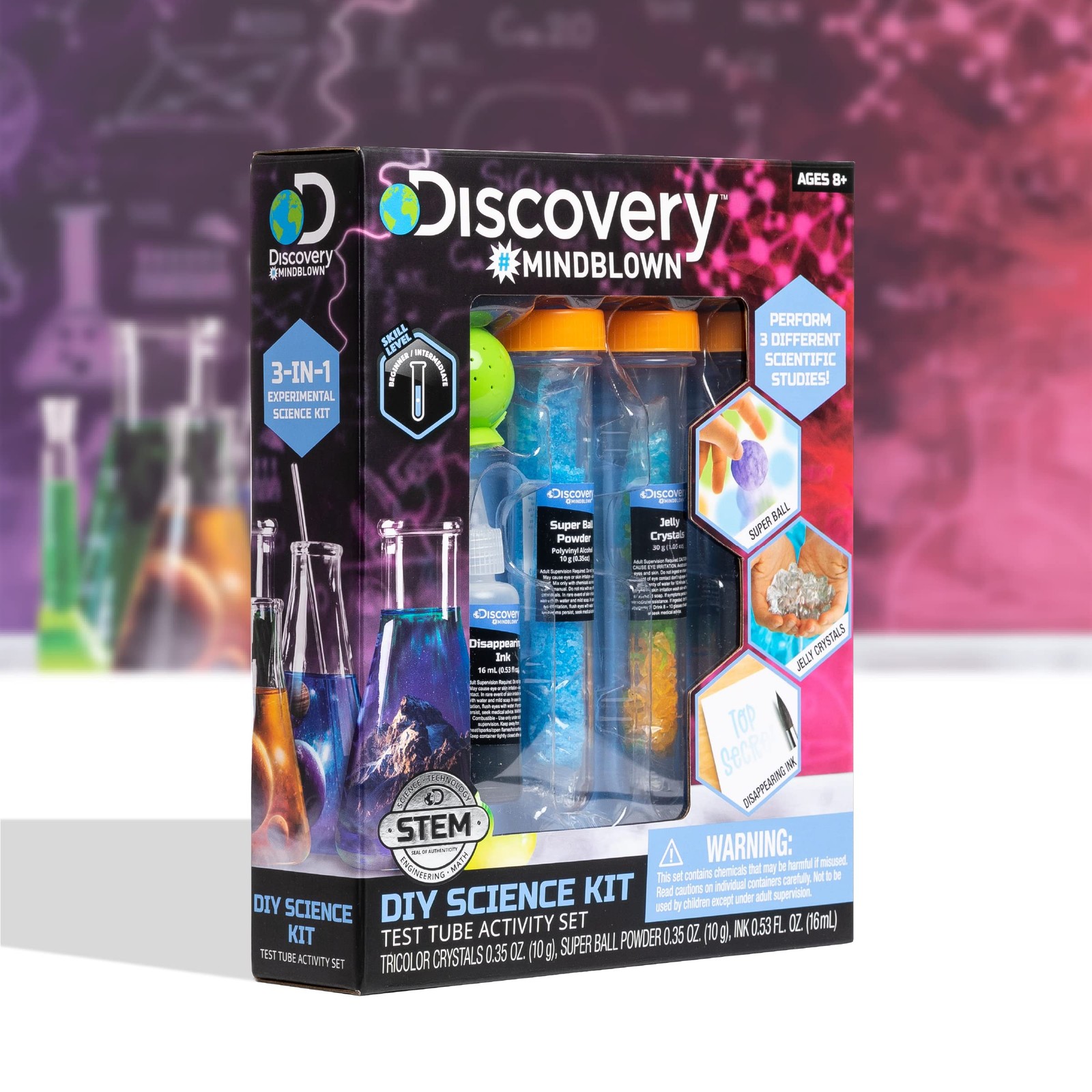 Discovery #MINDBLOWN 14-Piece Test Tubes DIY Science Kit with 3 Educational E…