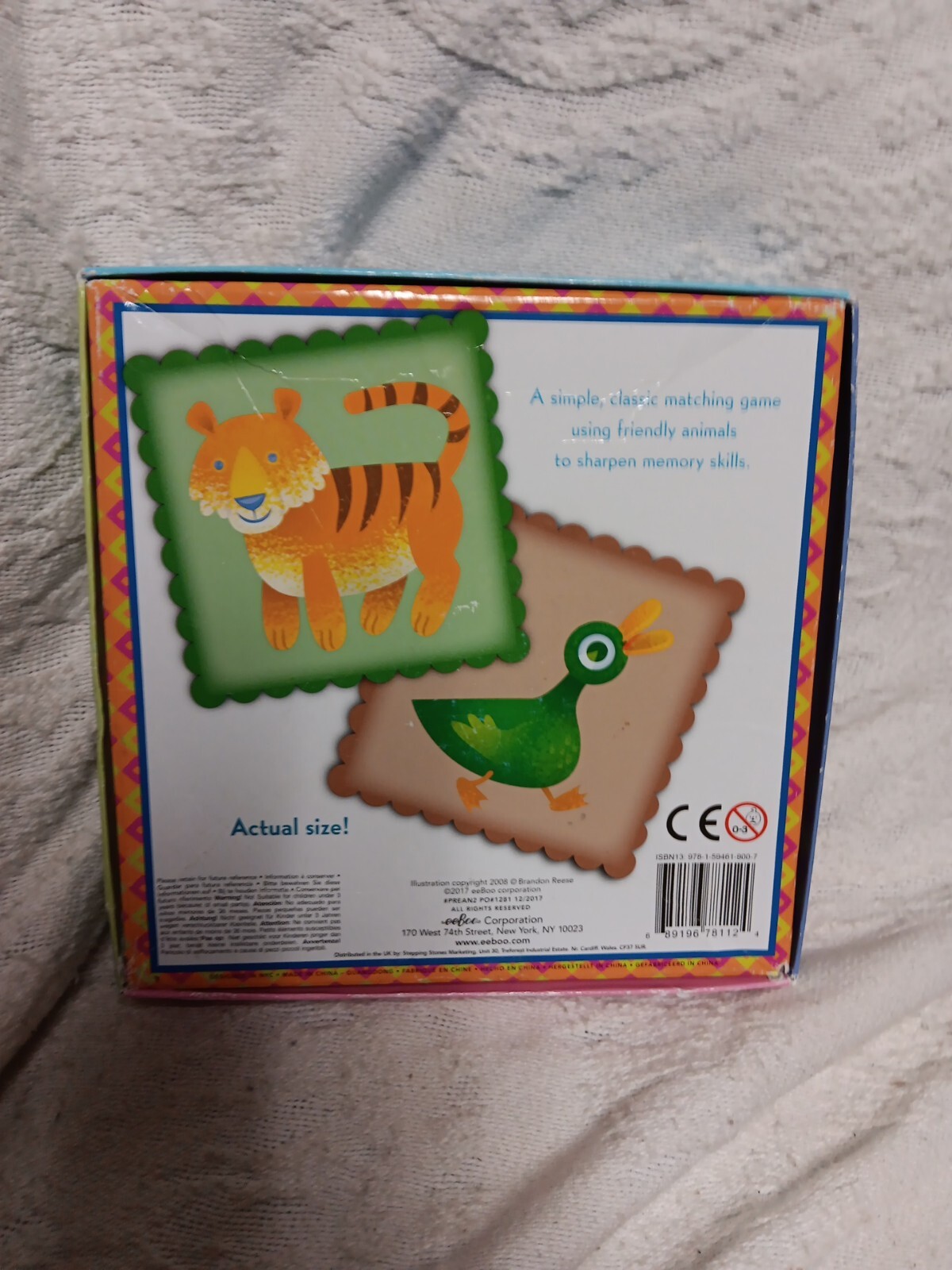 Eeboo Animal Memory And Matching Game Preschool Complete 2017 Rare Kids Game