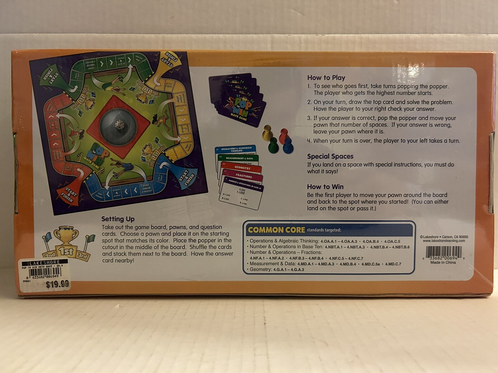 Pop To Win Math Game Grade 4 (Ages 9+) by Lakeshore – Common Core 2-4 Players
