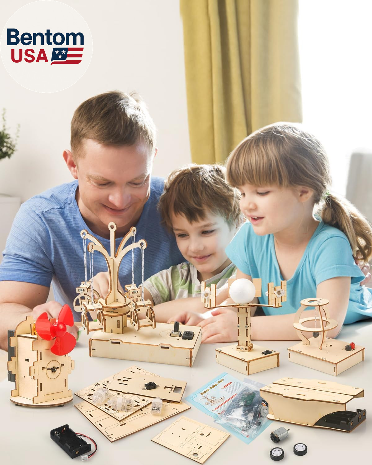 STEM Kits for Kids Ages 8-10-12, 5 Set Wooden 3D Puzzles, Educational Science Ex