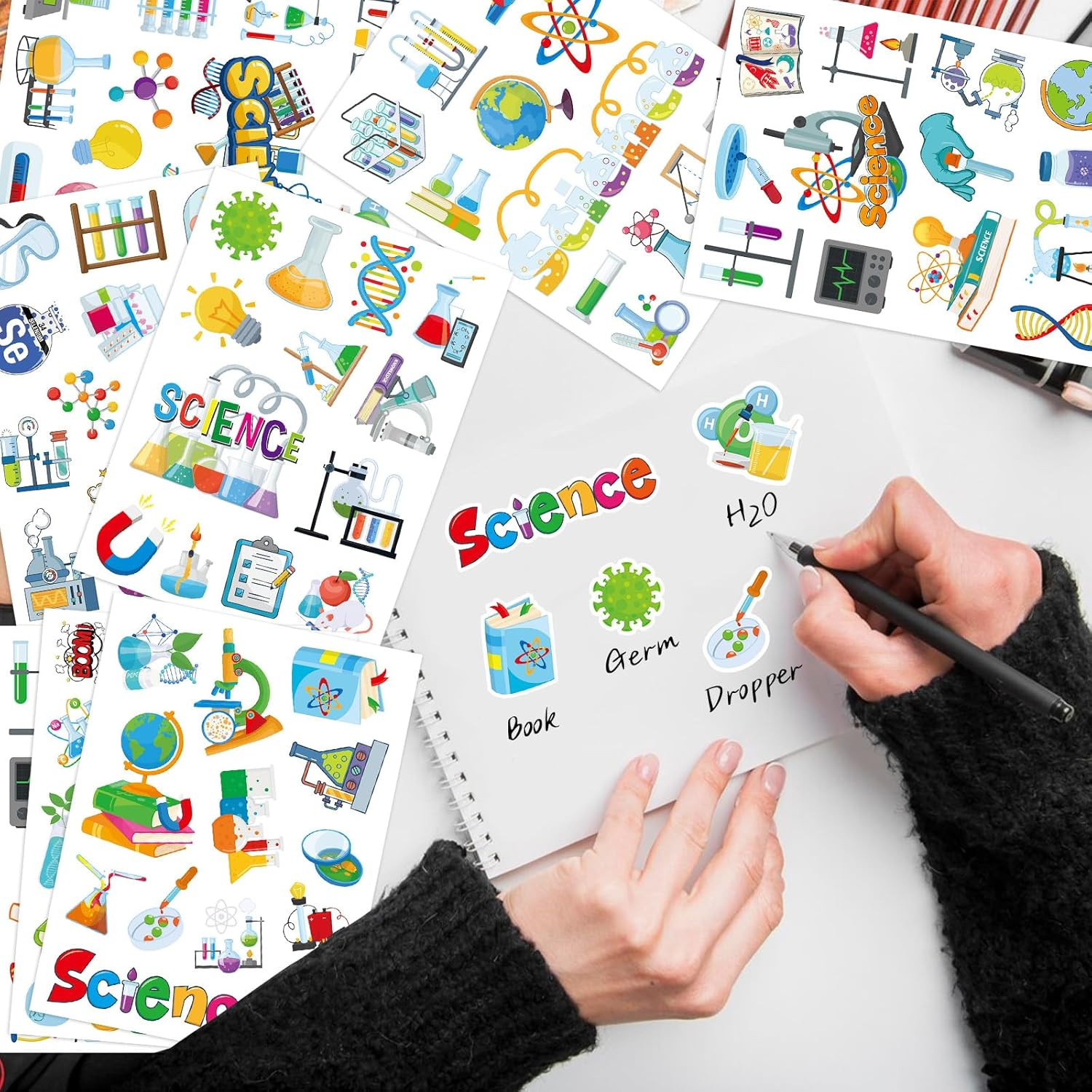 312 Pcs Science Stickers, Chemistry Biology Physics Laboratory Sticker Science T