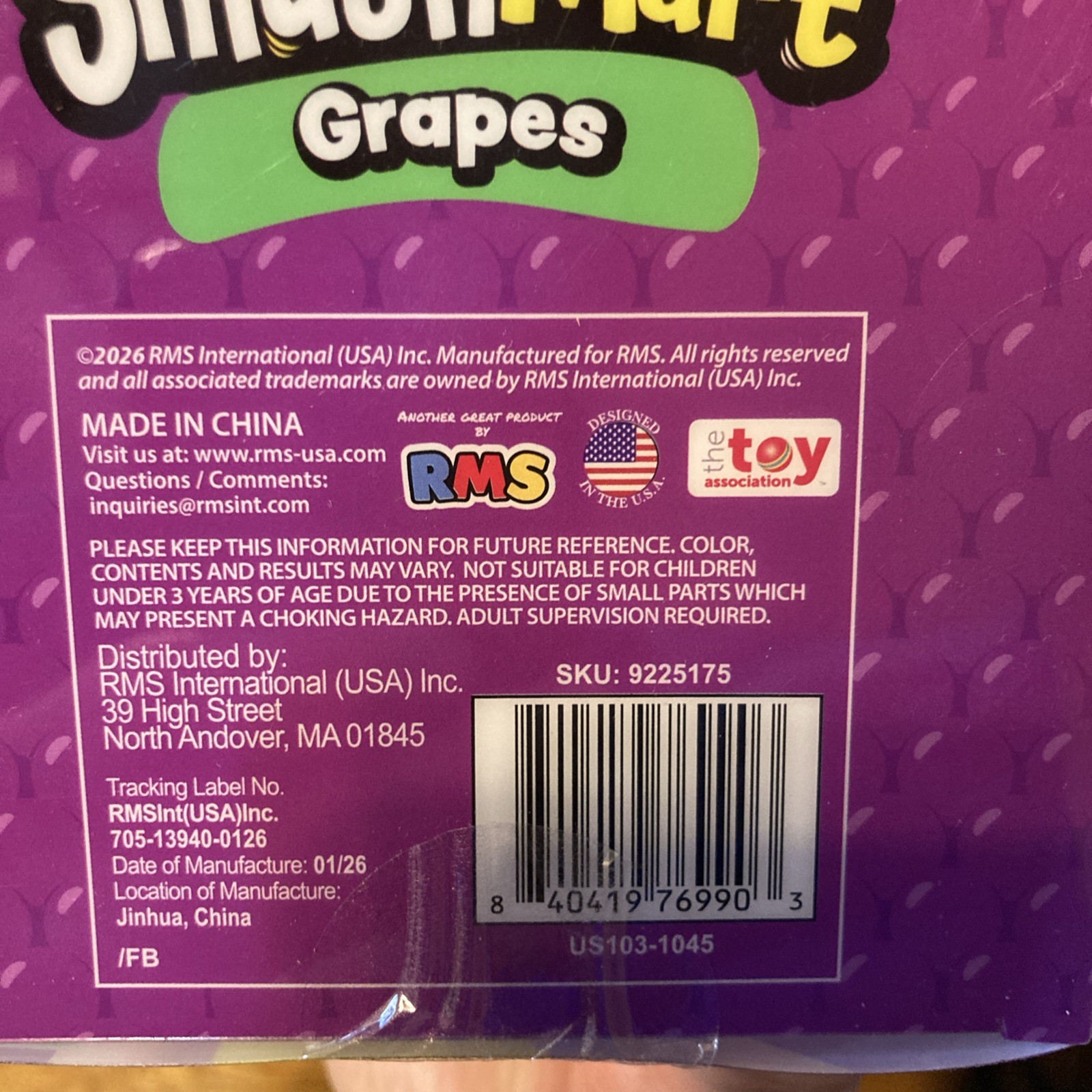 🍇 Smush Mart Scented Grapes JUMBO VIRAL SQUISHY 6” RMS USA Crazy Fun