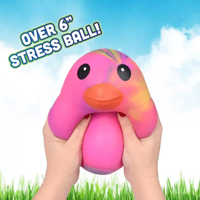 ***NEW, RARE*** Sunny Days Jumbo Squeezy Duck–Tie-Dye Squishy Stress Relief Toy