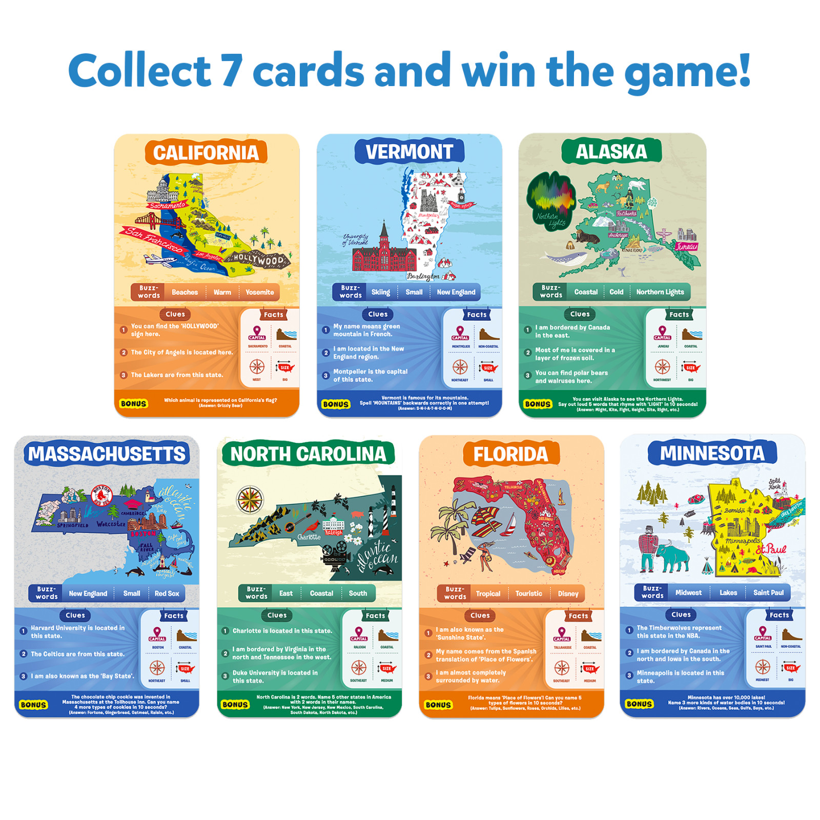 Skillmatics Card Game – Guess in 10 States of America for Kids Ages 8 and Up