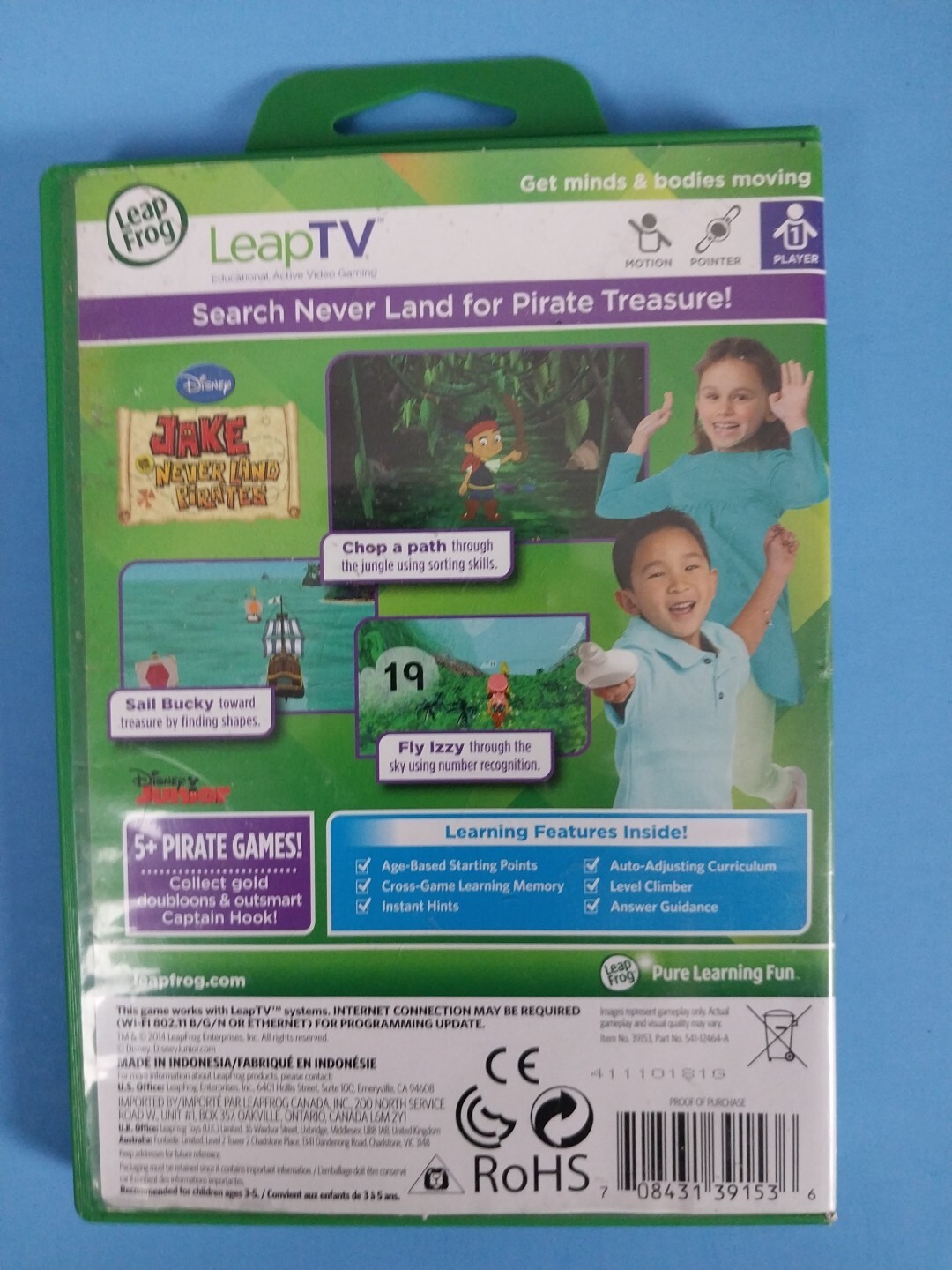 Leap Frog Leap TV “Jake and the Neverland Pirates” Educational Game Ages 3-5 New