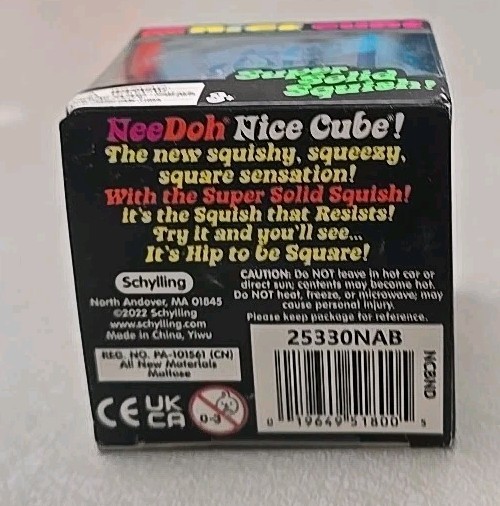 Nee Doh Nice Cube Blue Ice Super Solid Squish Authentic NEW