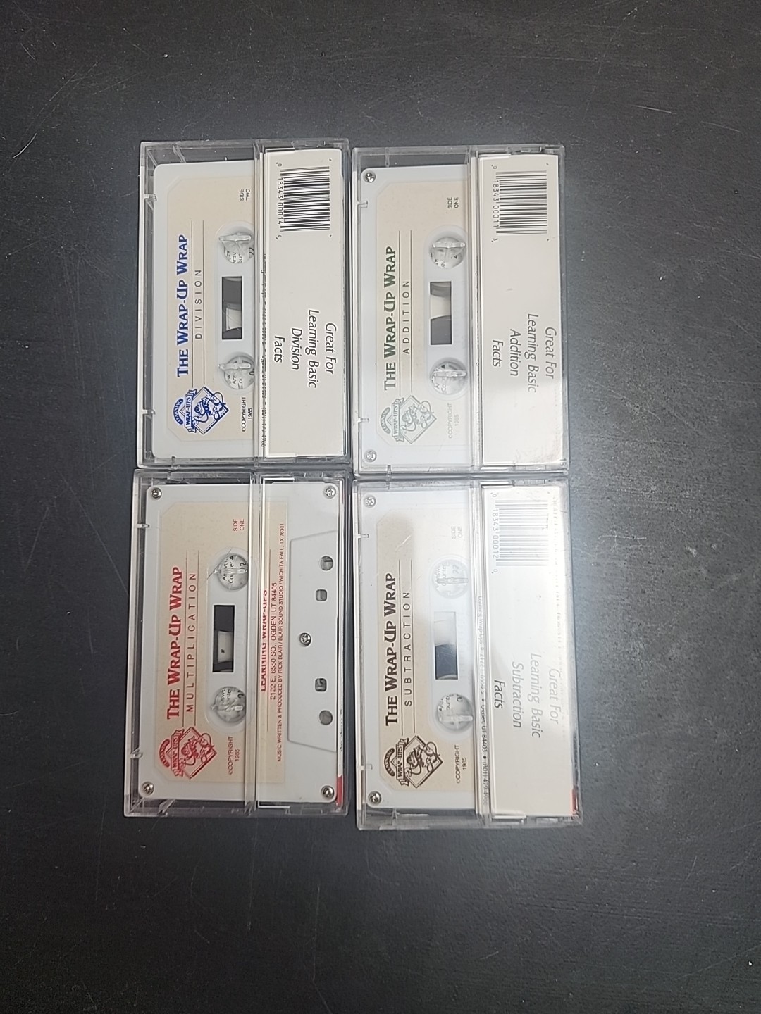 Learning Wrap- Ups Cassettes Vintage 1985 Division Addition Subtraction Multiply
