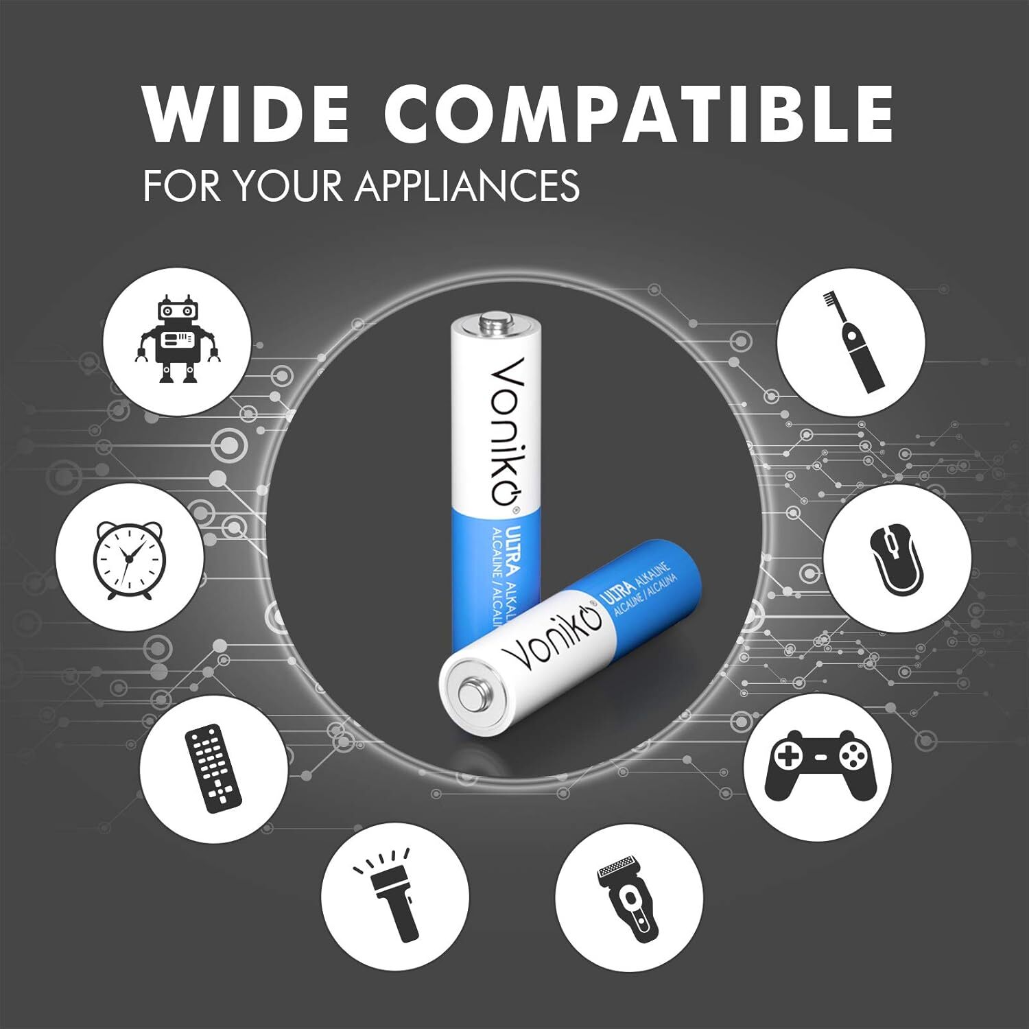 Voniko – Premium Grade AAA Batteries -200 Pack – Alkaline Triple A Battery –