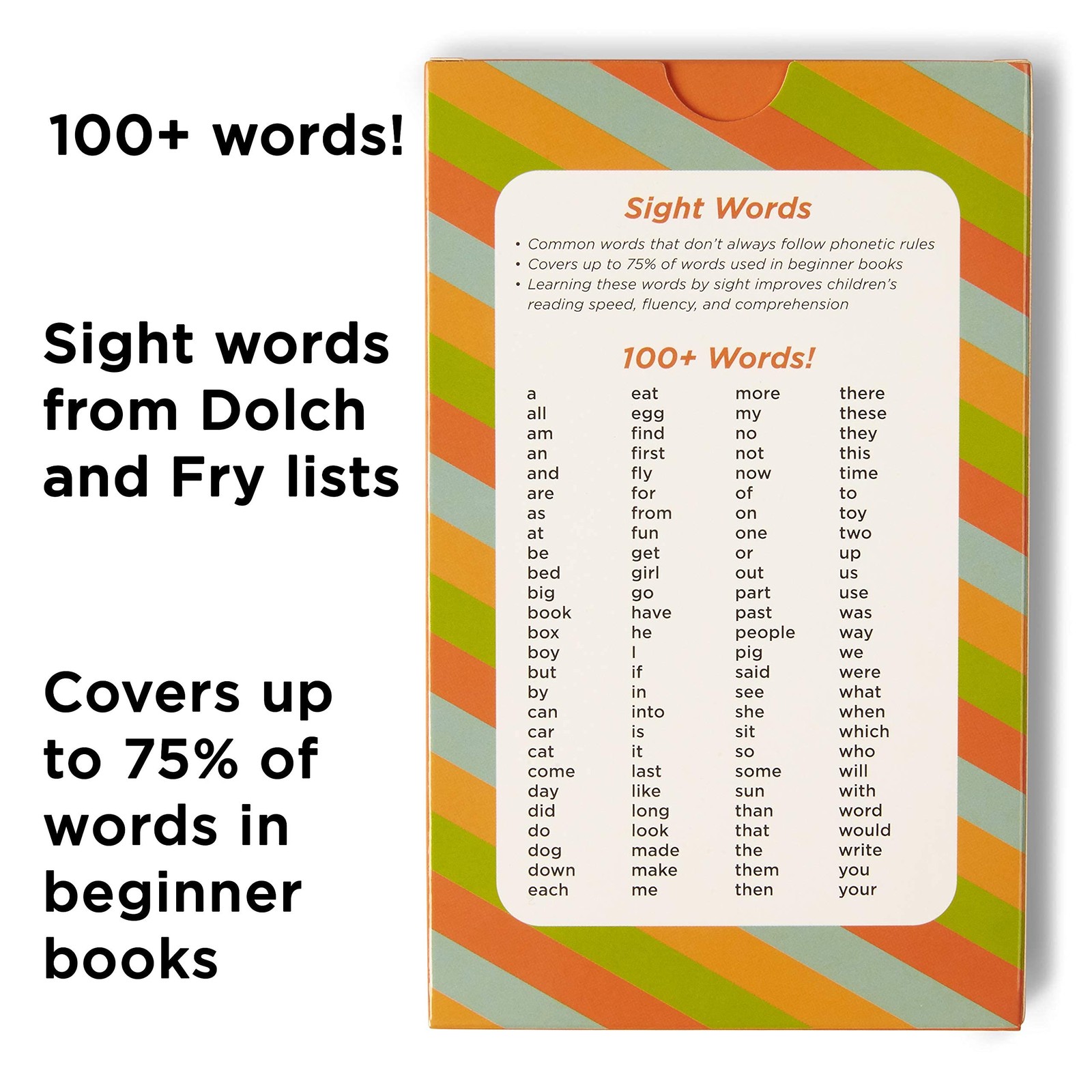 AwardWinning PreK Sight Words Flash Cards – 100+ Dolch & Fry HighFrequency Wo…