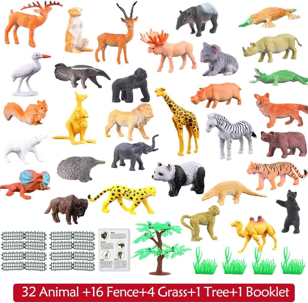54-Piece Wild Animal Collection – Educational Jungle Toy Set for Ages 3 and Up