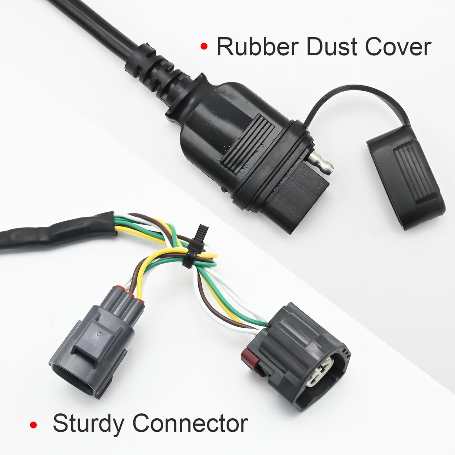 4-Pin Trailer Wiring Harness 67 Inches for Jeep Wrangler 2/4 Door 2007-20