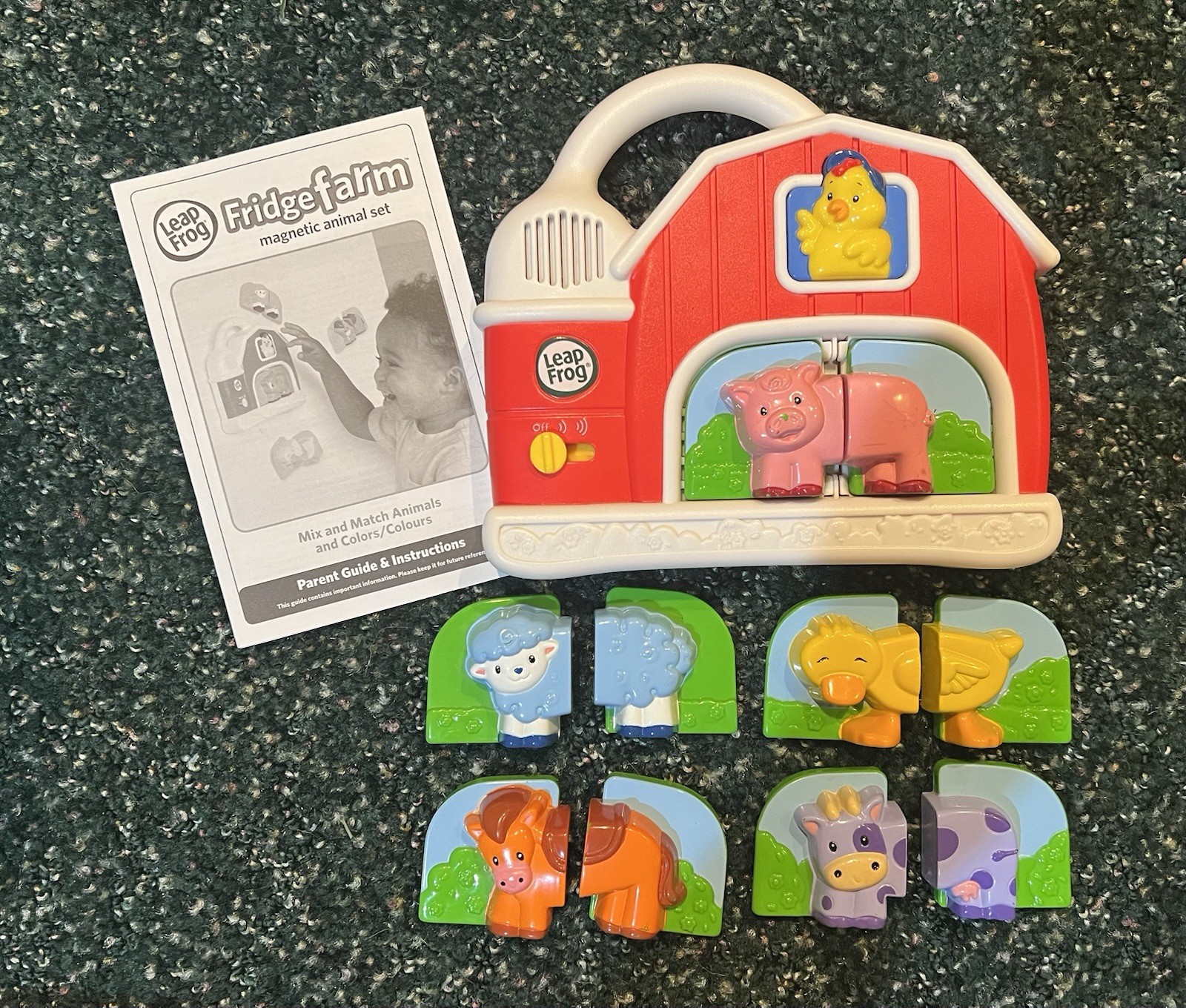 Leap Frog (2007) Fridge farm magnetic animal set. *COMPLETE* Works Perfectly!