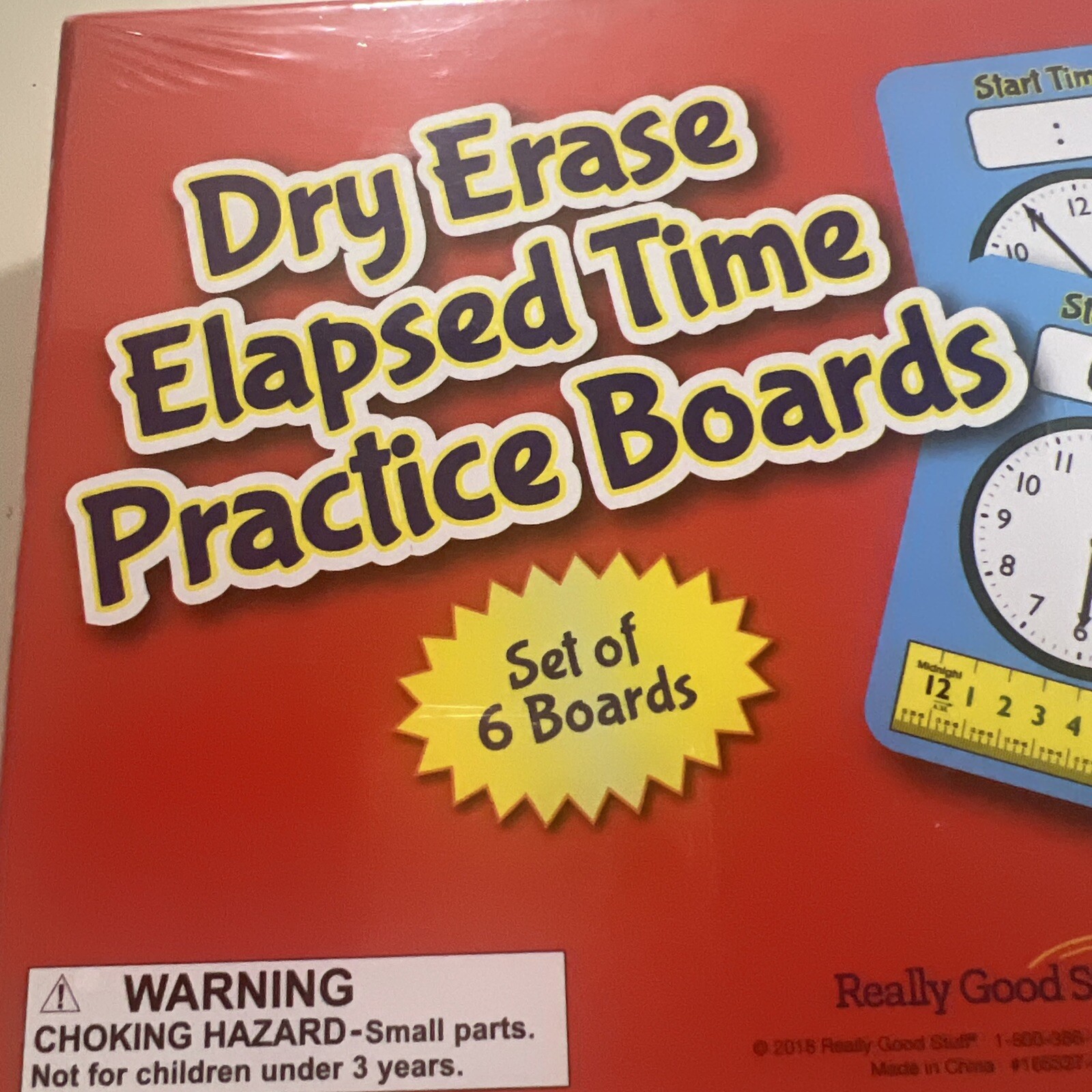 Really Good Stuff Dry Erase Elapsed Time Practice Boards Math