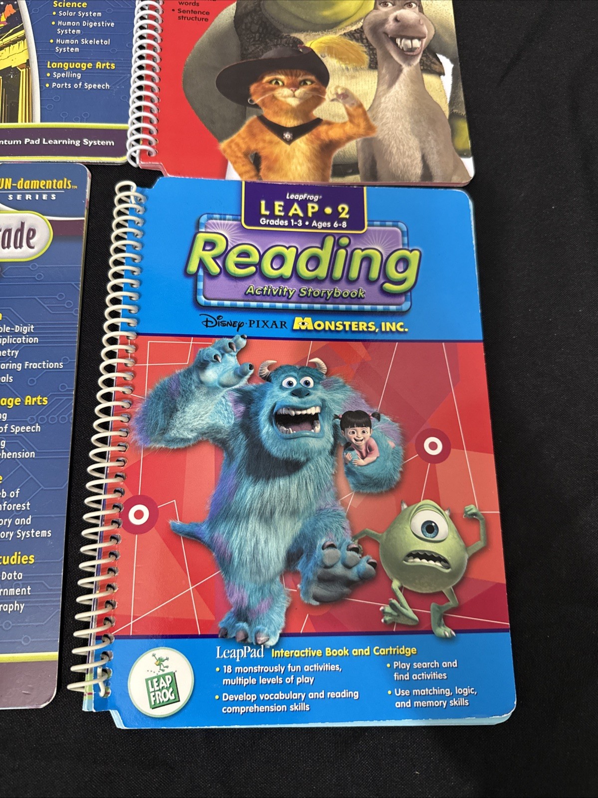 Lot 11 Cartridges & Books LeapPad Plus Writing Bag Grades 1-3
