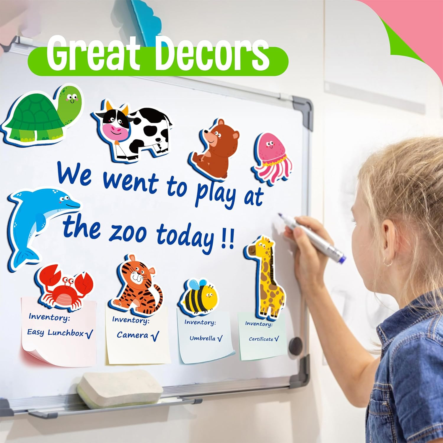 35 Pcs Animal Magnets, Adorable Magnetic Animal Toys – Wild, Farm & Marine Anima