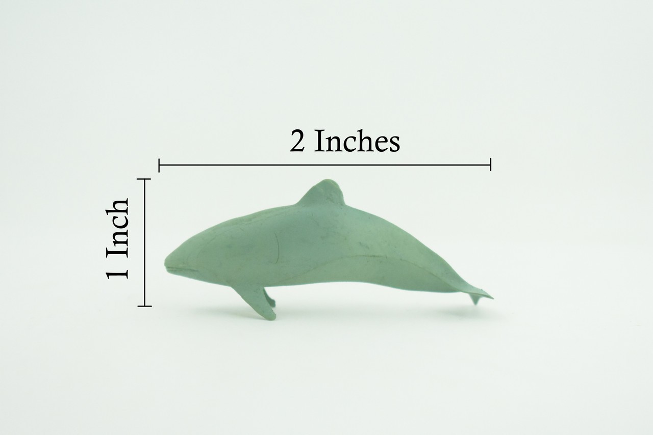 Green Orca Toy, Killer Whale, Realistic Rubber, Model, Gift, 2 Inches CWG54 B197
