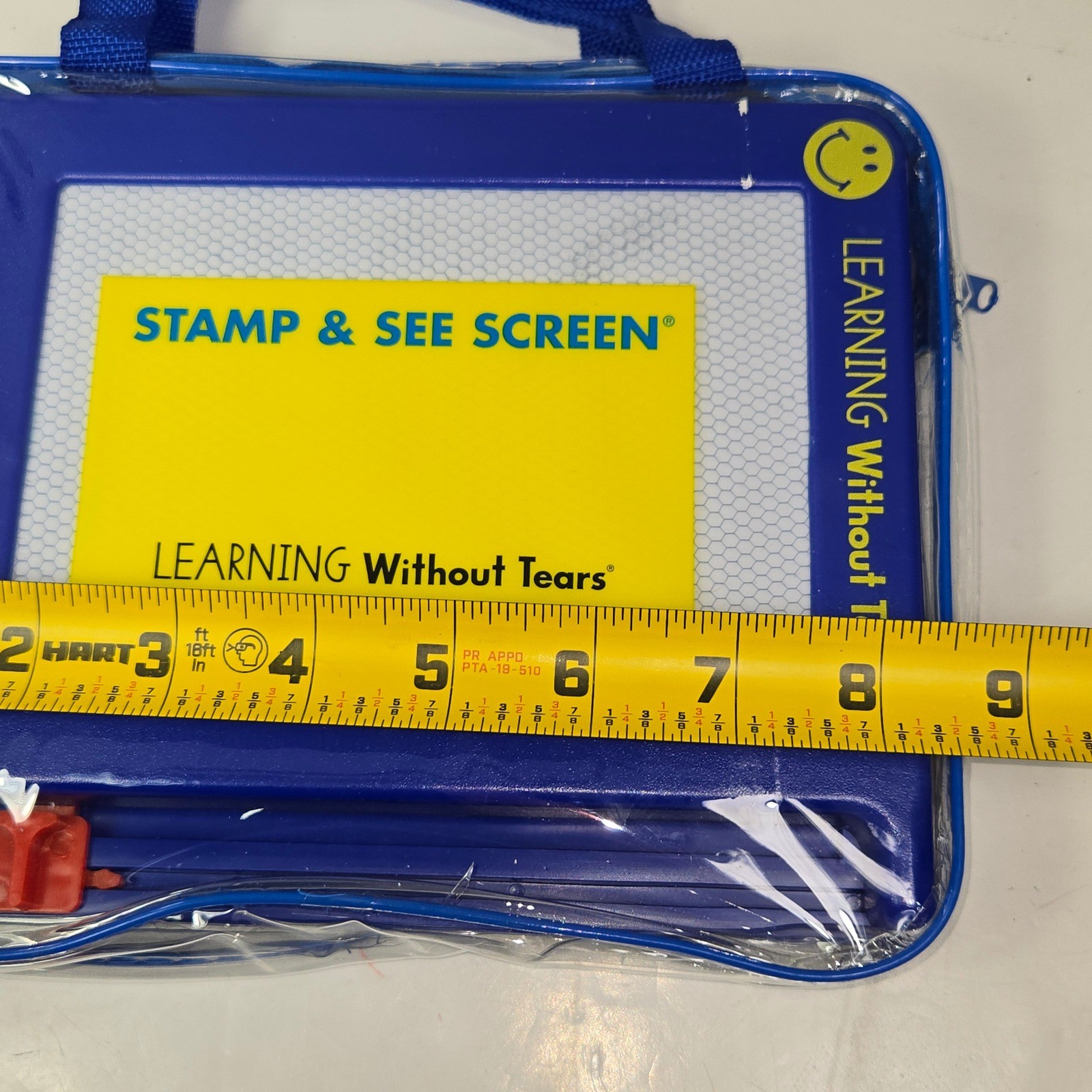Learning Without Tears Stamp & See Screen Magnetic Writing Toy Blue Case NEW