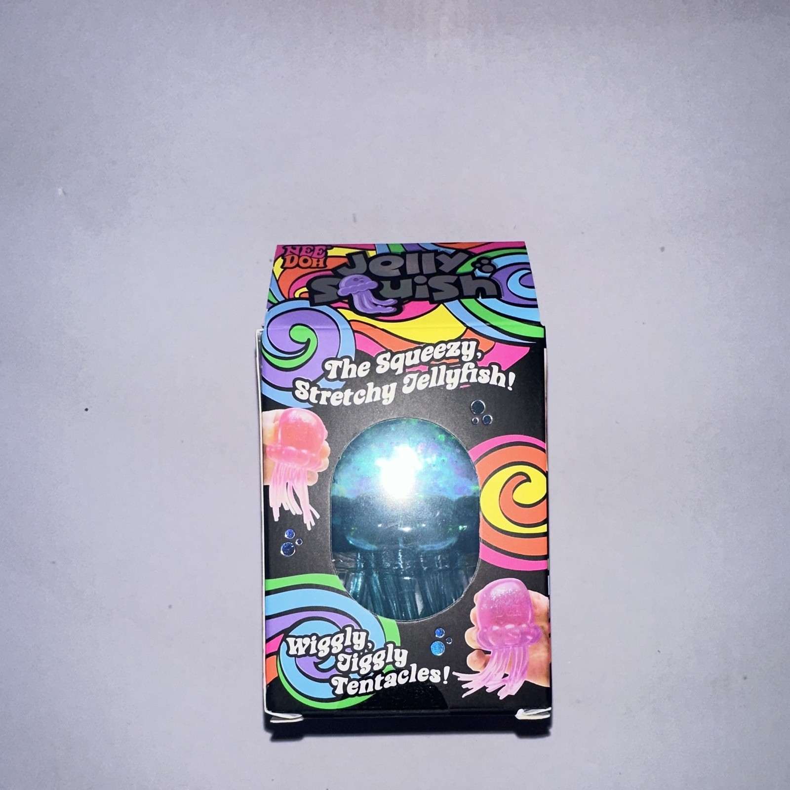 Nee Doh Jelly Squish Blue Jellyfish Squishy Squeeze Toy 100% authentic