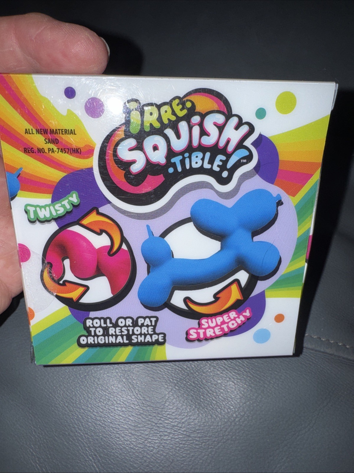 🔥JA-RU Irre-Squish-tible Balloon Dog GLOW Green Crunchy Sand Squishy HTF!