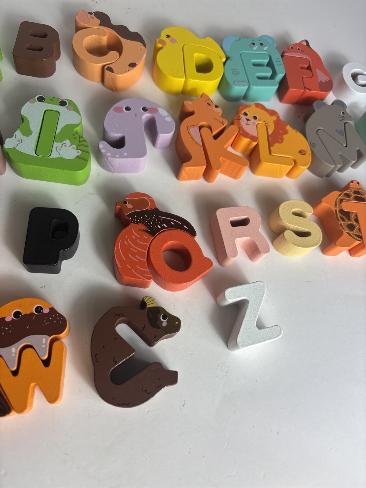 Animal Alphabet Puzzle Matching Game – Wooden Alphabet Learning Toy Read