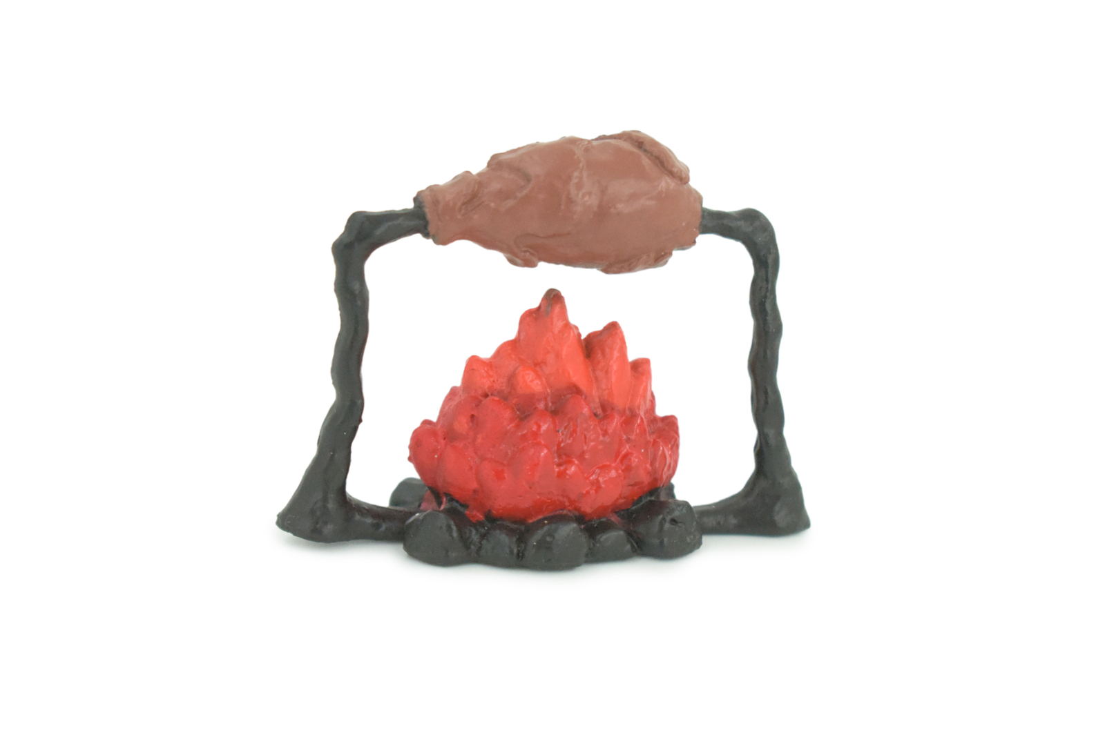 Toy Camp Fire Cooking Meat, Prehistoric Diorama Rubber 1 3/4 Inches F3143 B224