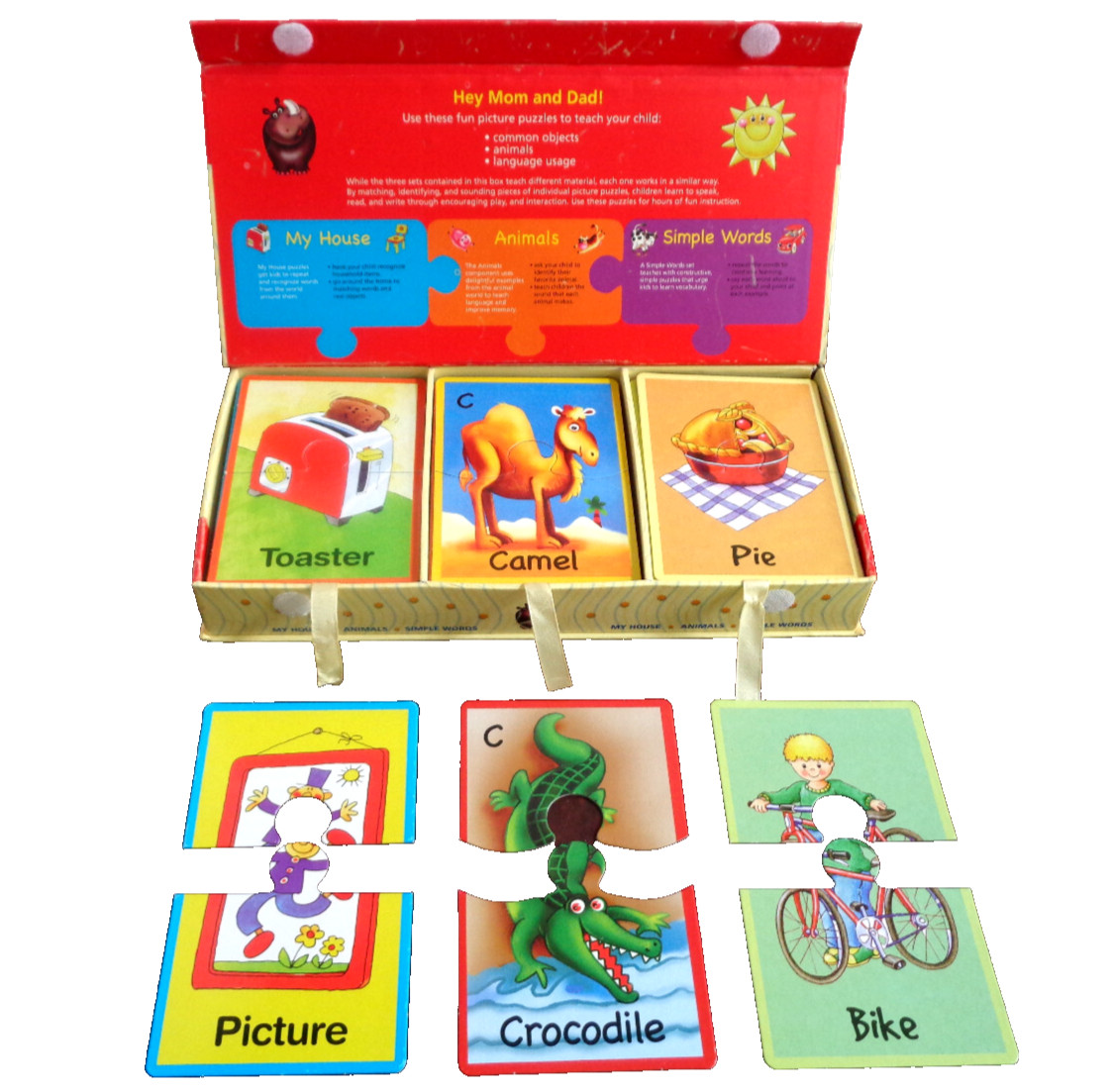 FIRST WORDS Puzzle Set~House-Animals-Simple Words Early Childhood Development