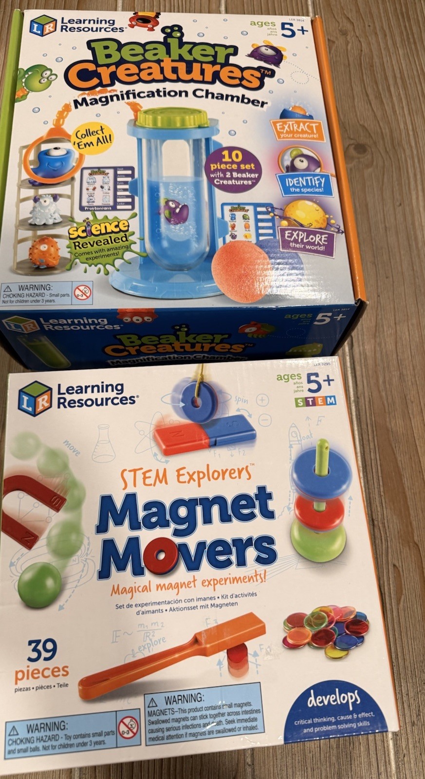 Learning Resources STEM Toy Lot Beaker Creatures Magnification & Magnet Movers