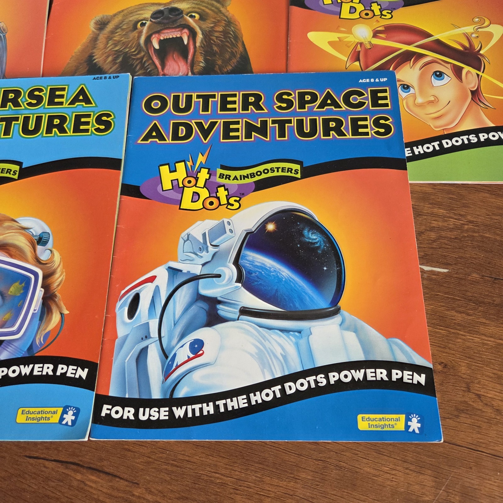 (5) Hot Dots Activity Books – Ages 8 and Up – No Pen Included