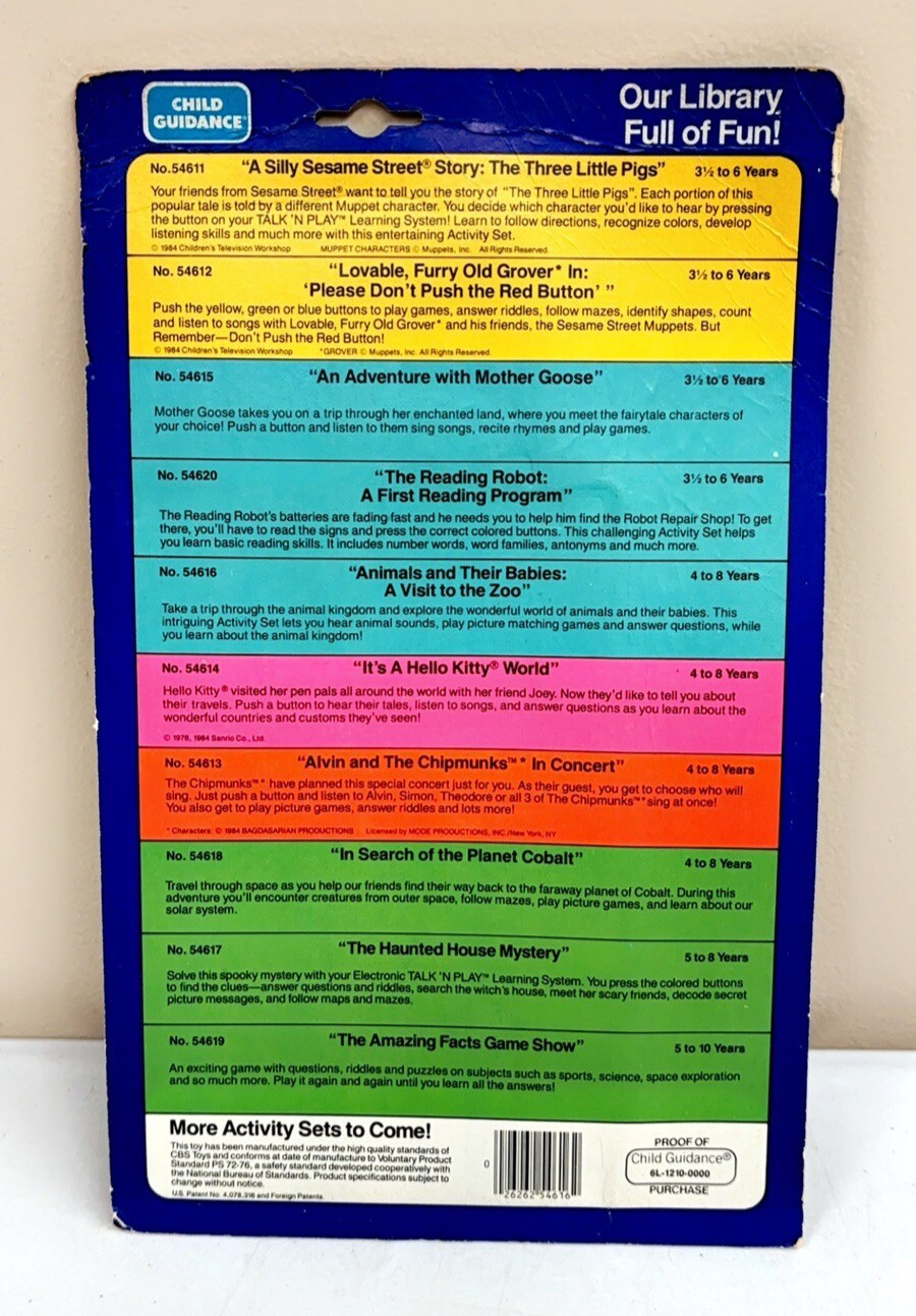 1984 Playskool Talk ‘N Play Book and Cassette – Animals and their Babies VTG NEW