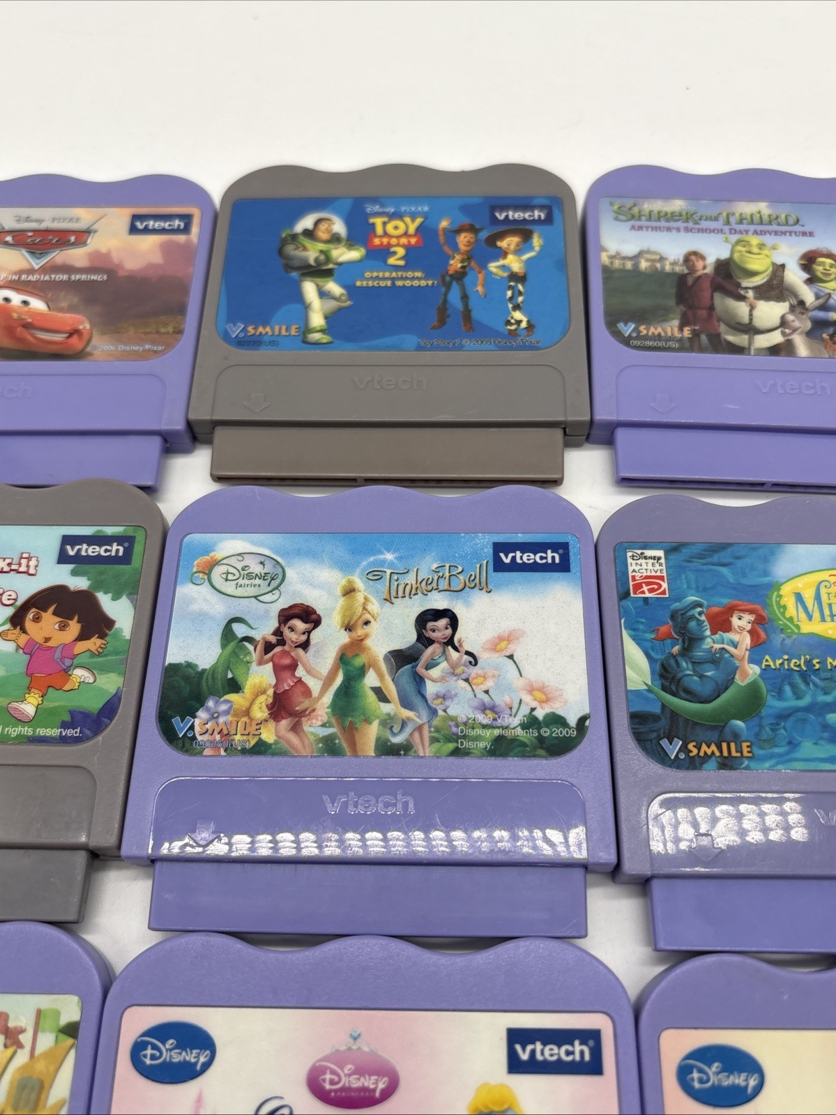 VTech VSmile Learning System 16 Game Lot – Disney Cars Shrek Dora Toy Story