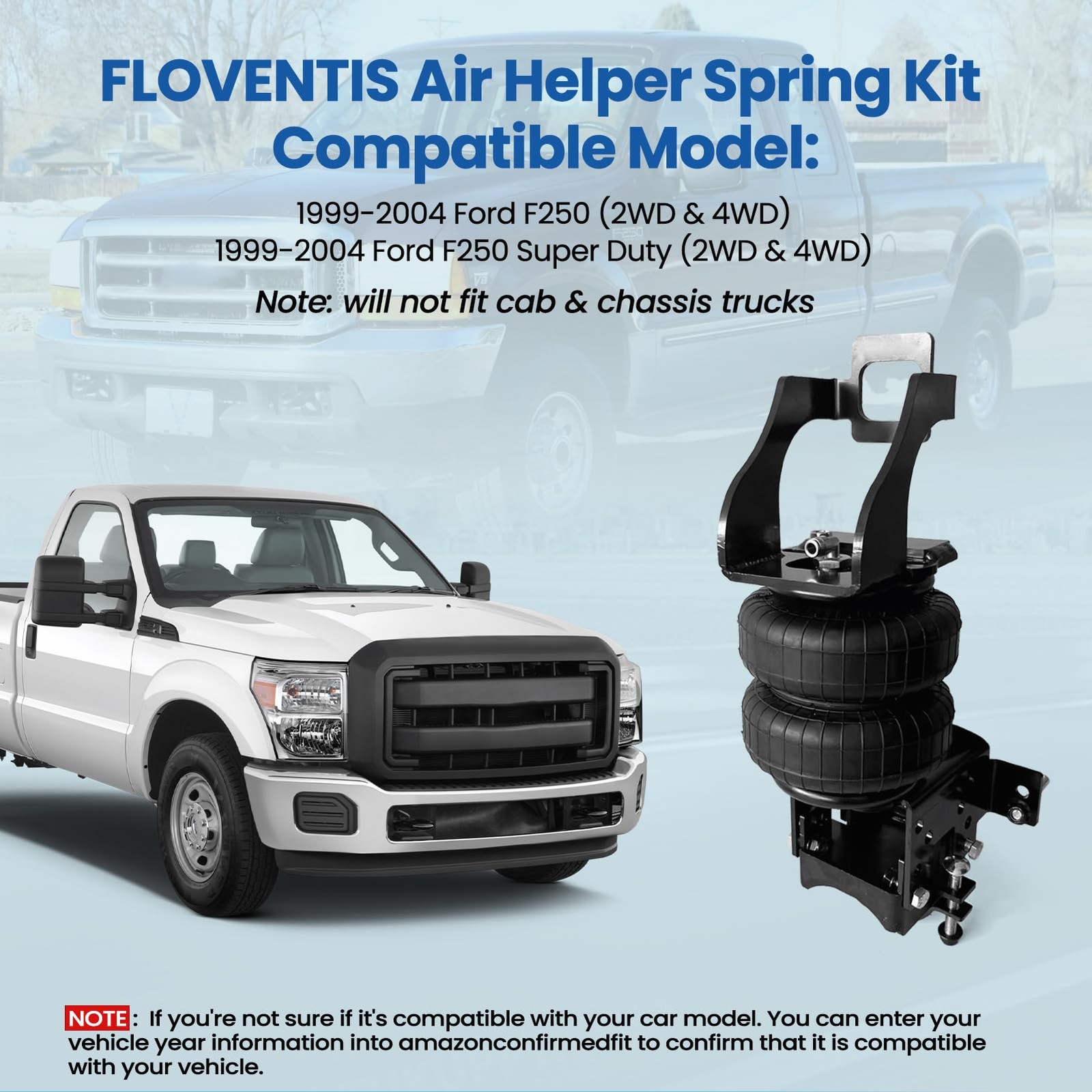 2PC Air Bag Suspension Kit for 1999-2004 Ford F-250 3/4 ton 8 Lugs 5000lbs