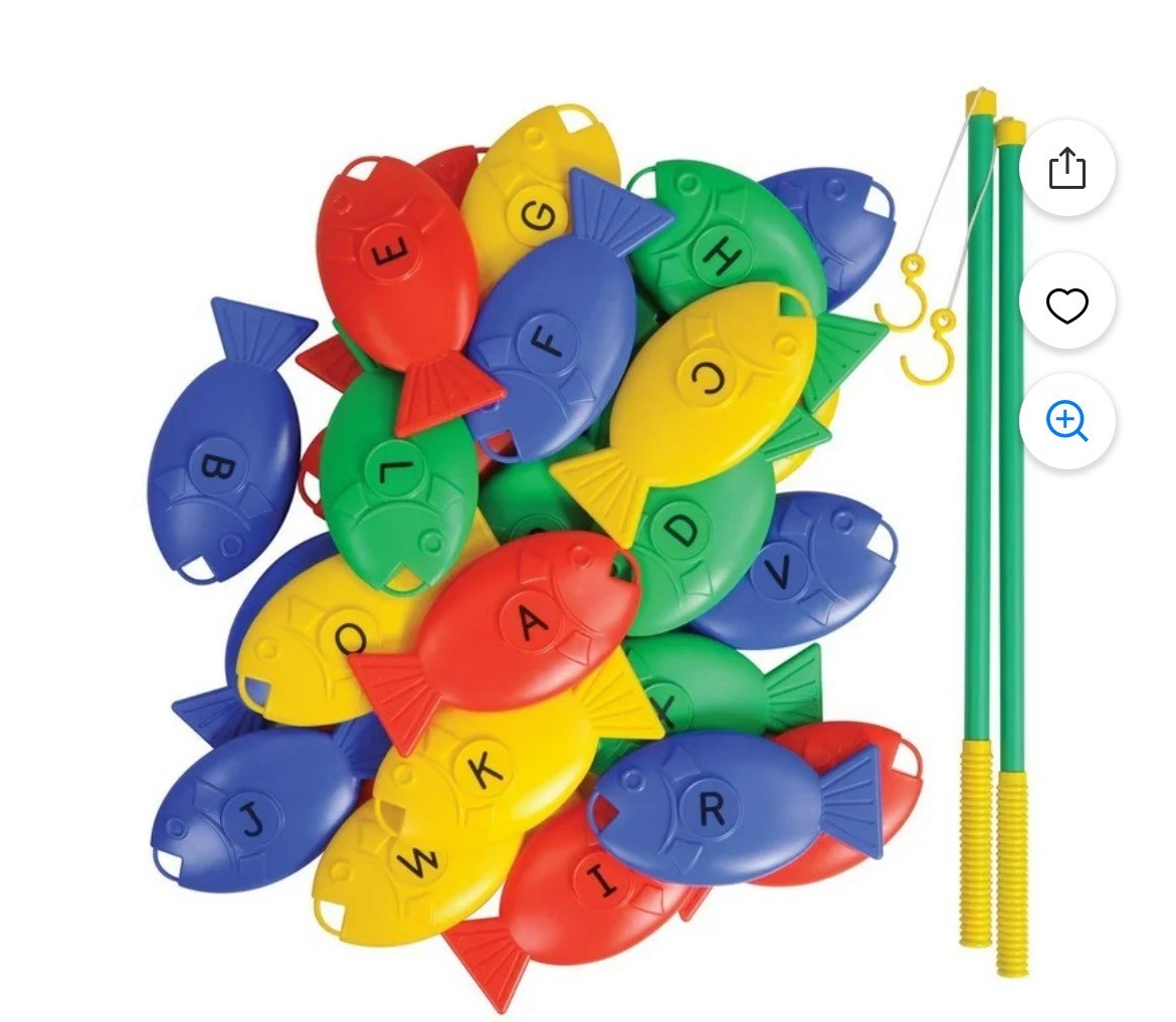 Polydron Giant Fishing a-z. Each fish is made of durable plastic and is around 9