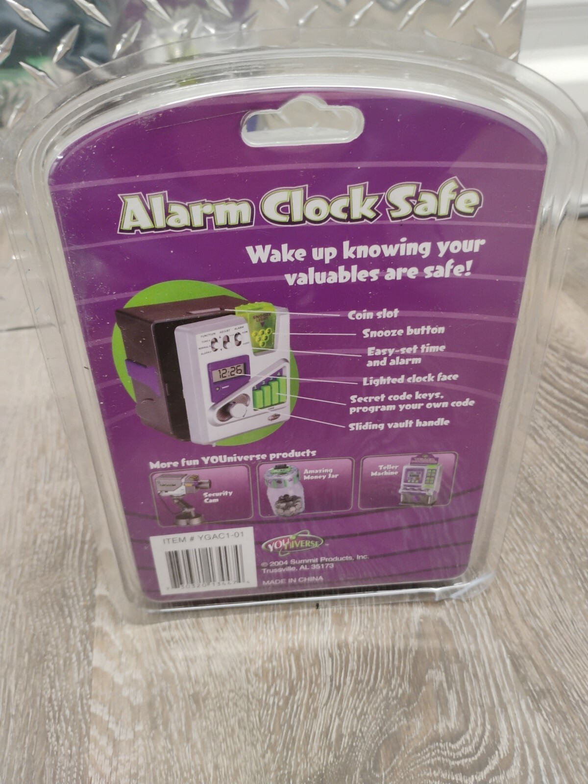 YoUniverse ALARM CLOCK SAFE Brand New Sealed RETRO Vintage Electronic Y2K