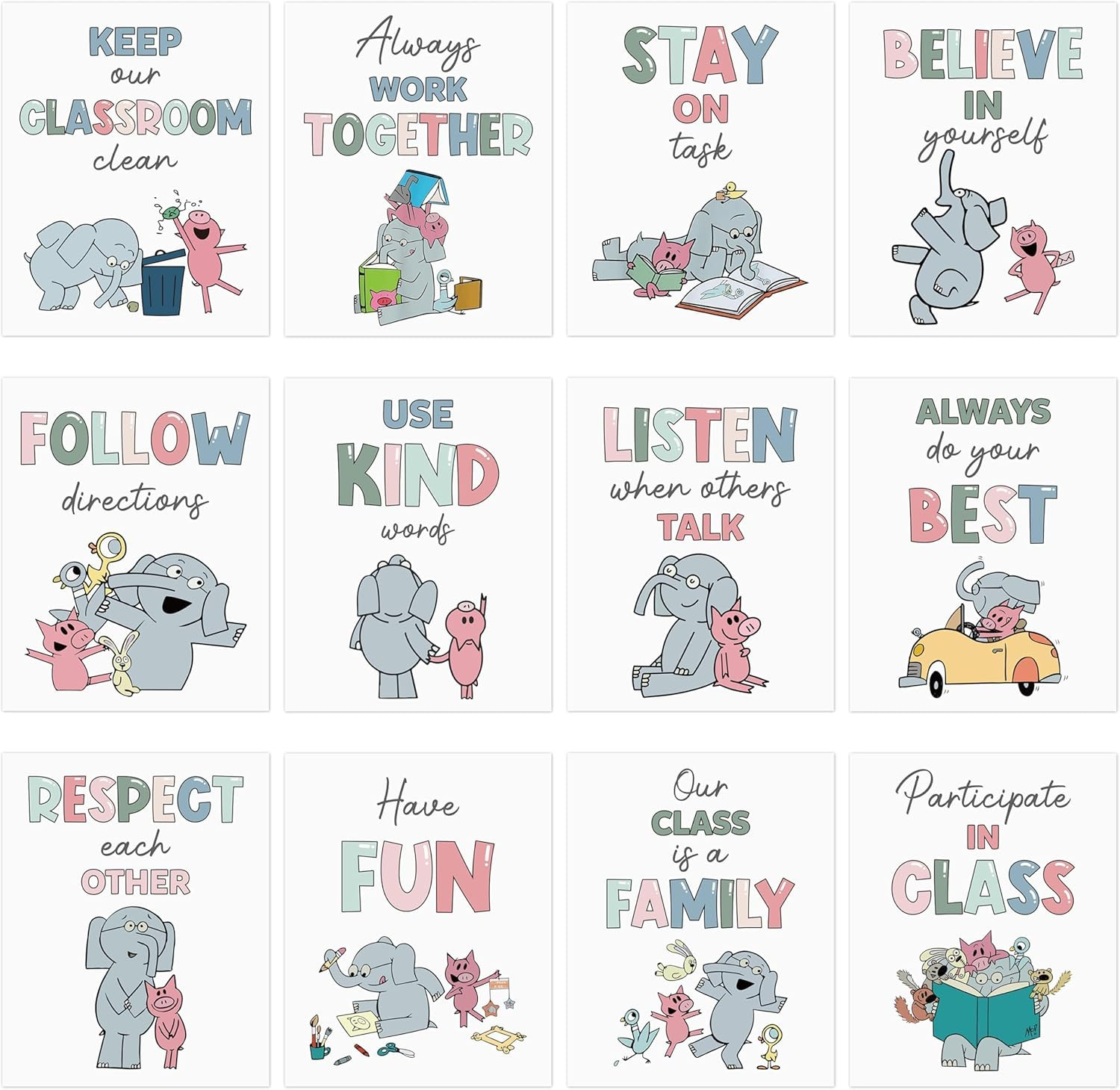 Educational Charts & Posters for Classroom Decor – Back to School 12 Good Habits
