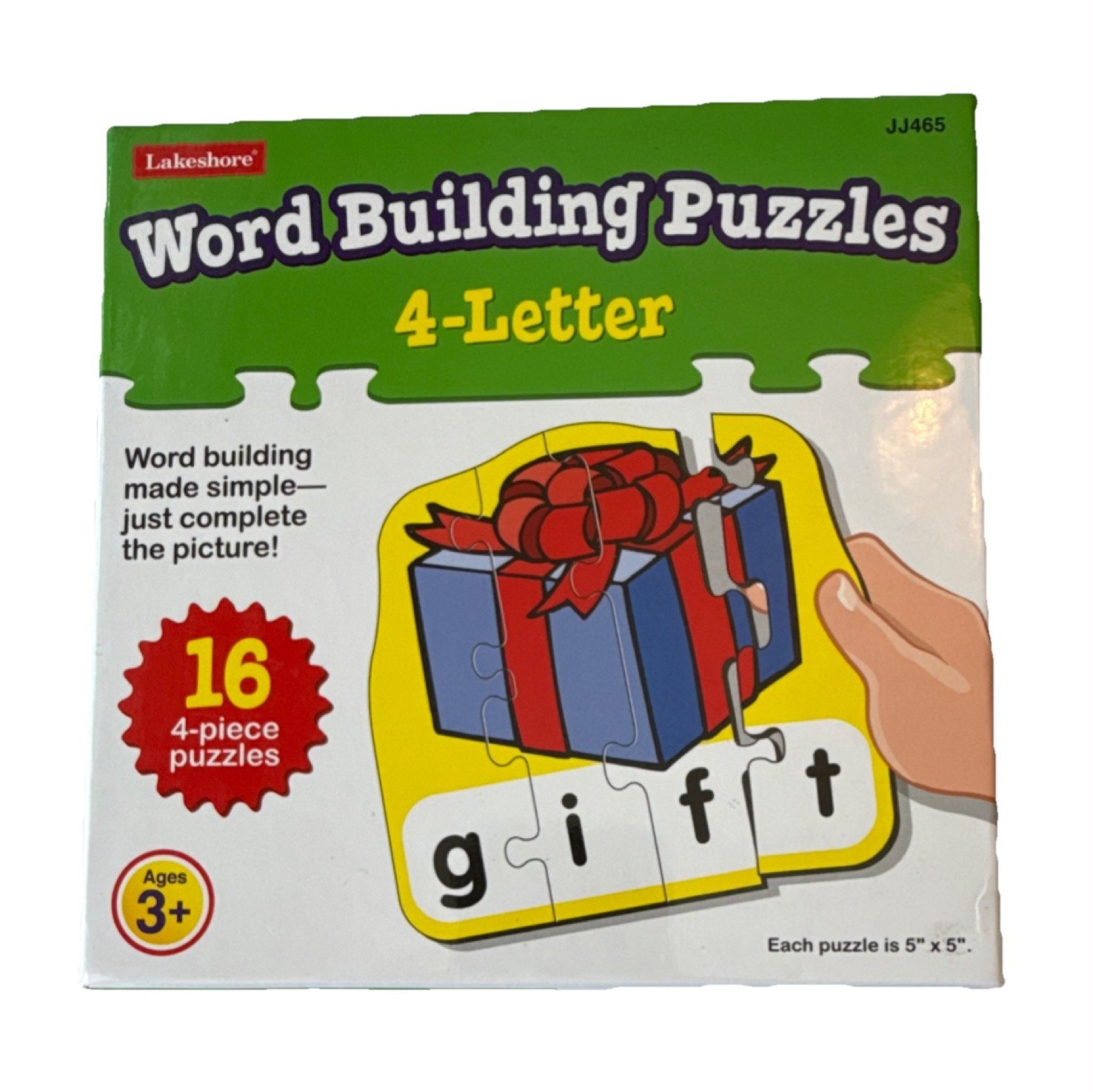 Lakeshore Word Building 4-Letter 16 4-Piece Puzzles Ages 3+ 3-4 Years Language