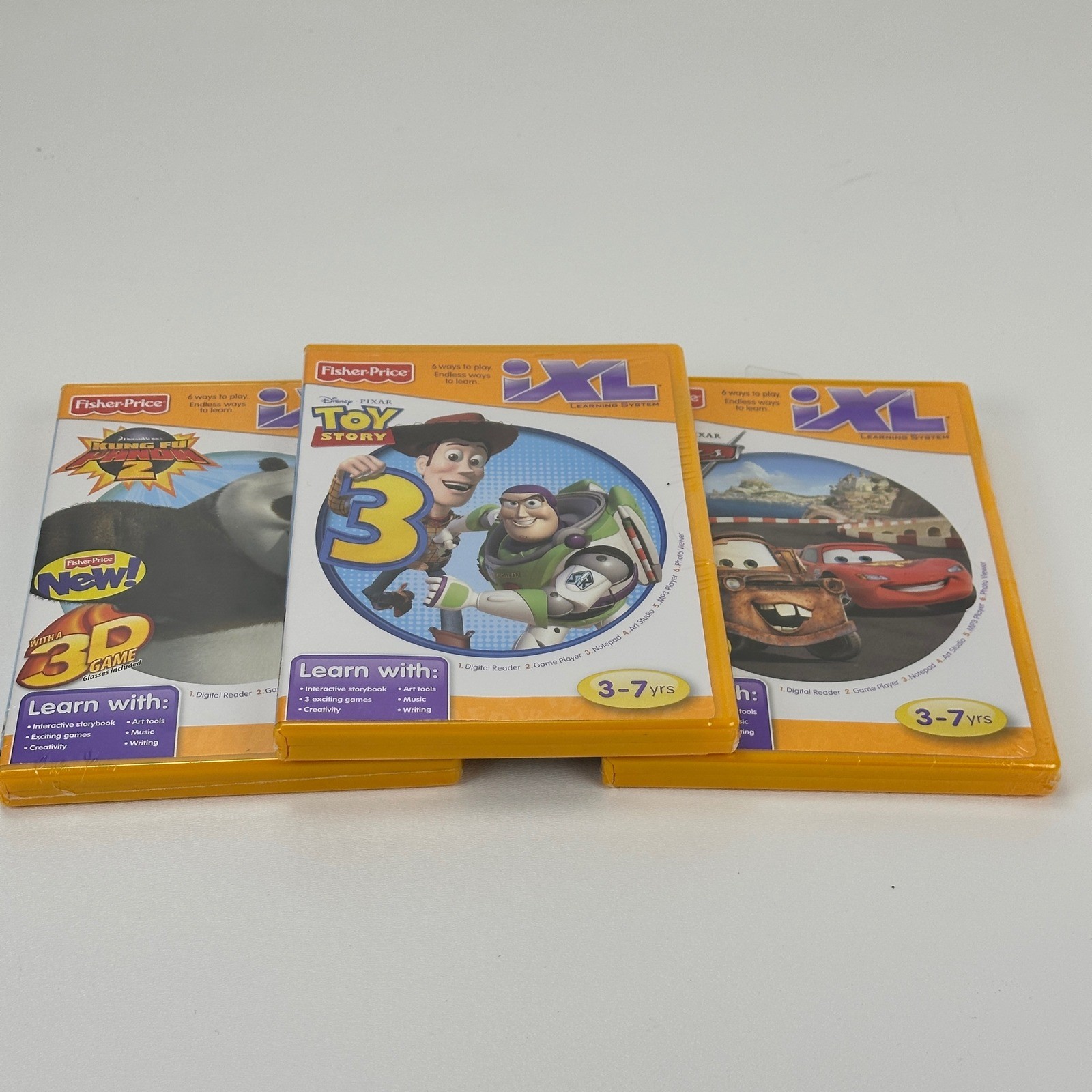 Fisher-Price iXL Learning Software Toy Story 3 Cars 2 Kung Fu Panda 2 NEW 3-7yrs