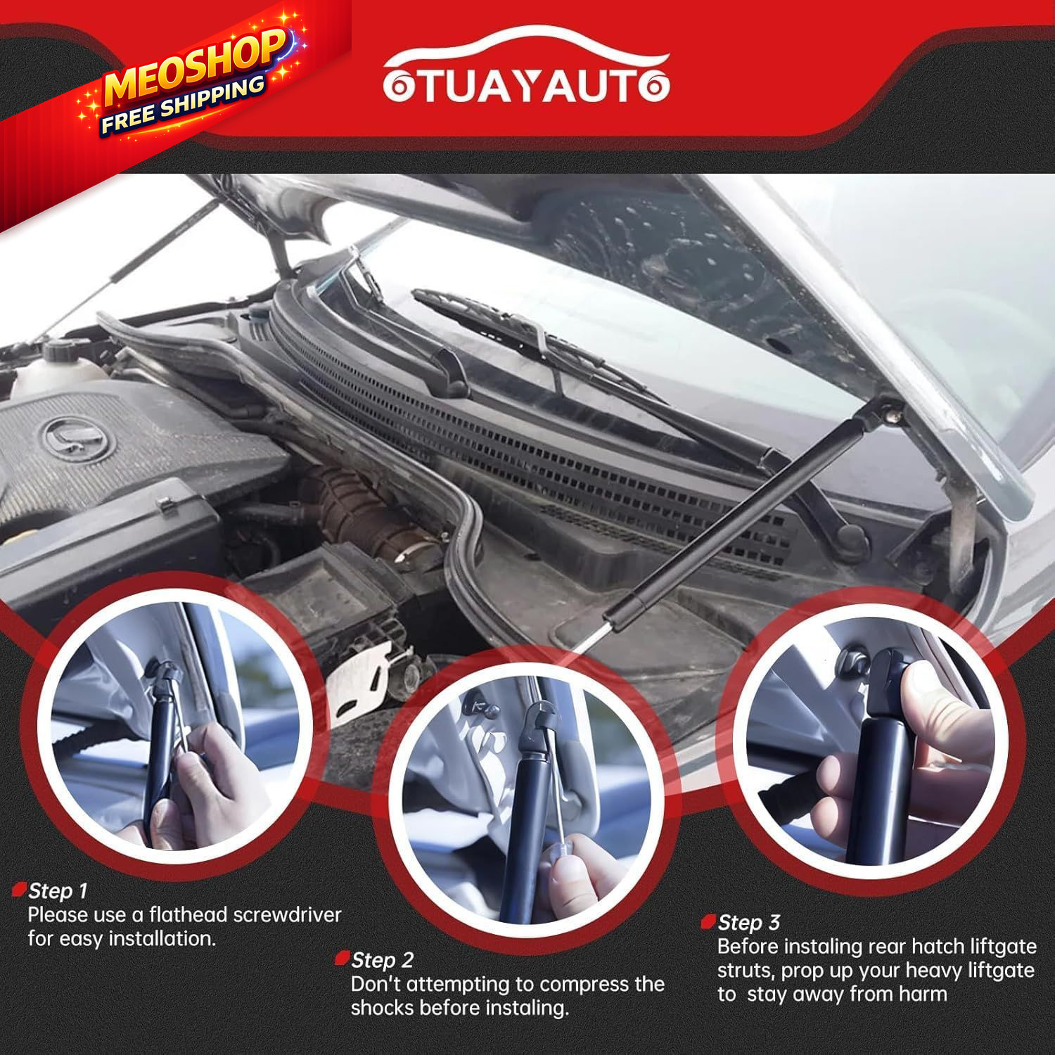 Front Hood Struts for 07-11 Toyota Camry, Replacement Camry 2007-2011