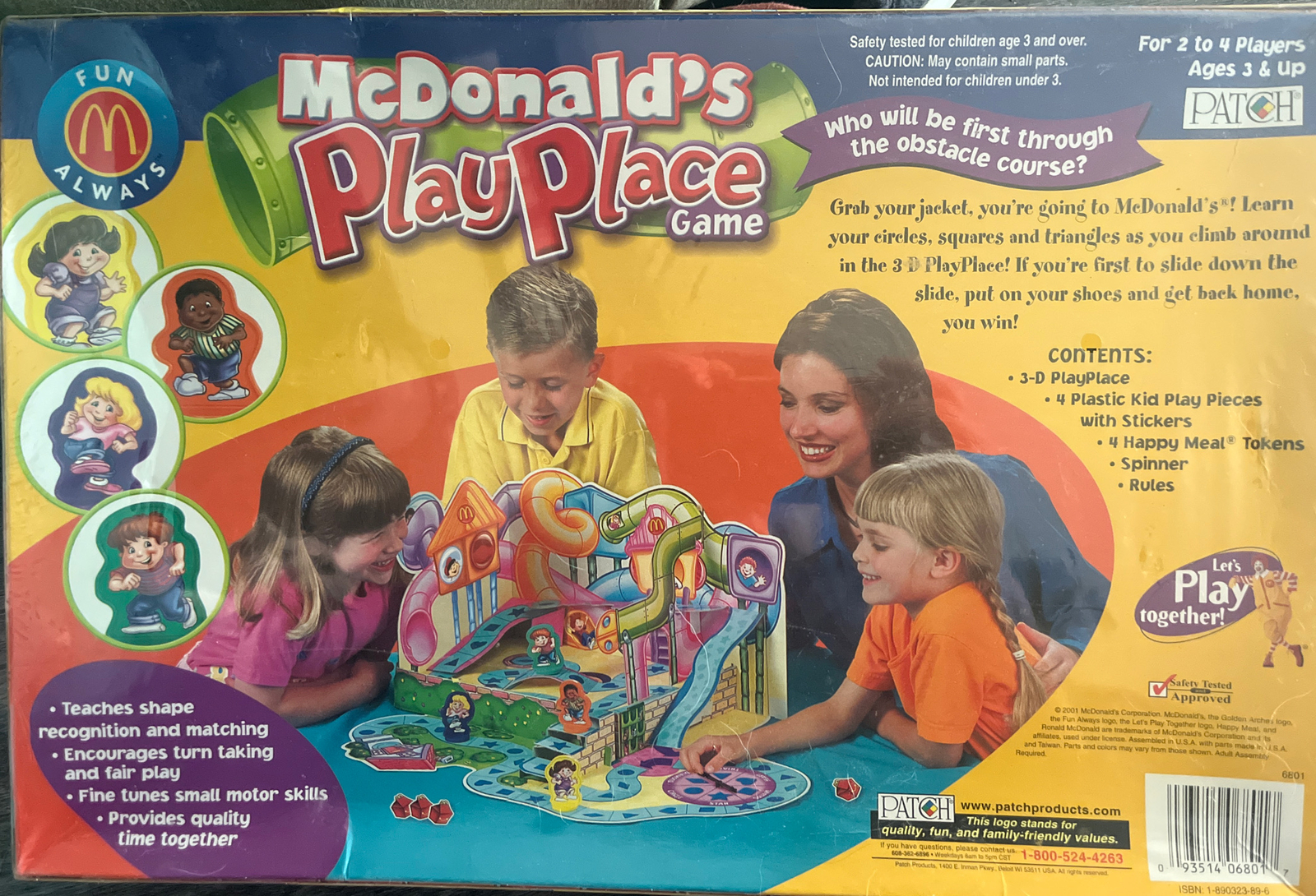 McDonald’s PlayPlace Game 2001 NEW Learning Teaching Game Patch Brand Ages 3 Up