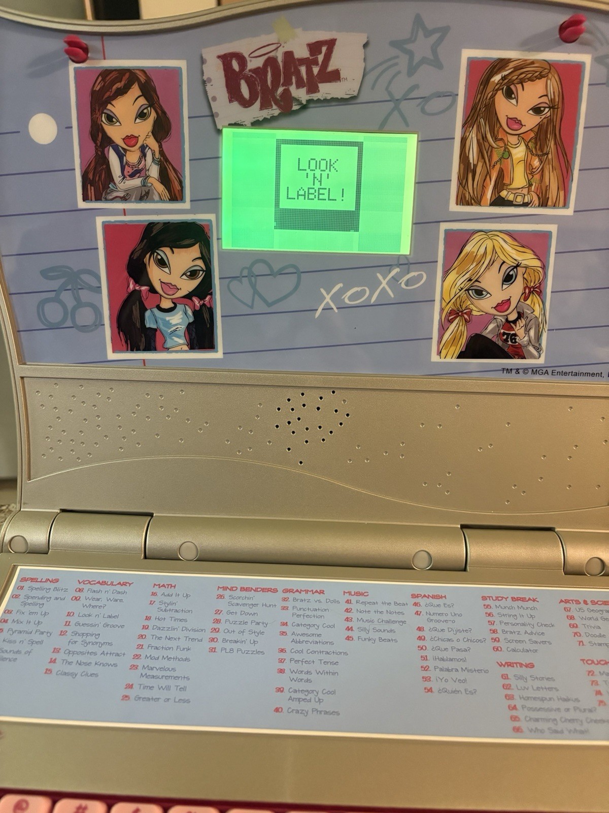 2006 Bratz Cyber Style Learning Laptop Spell Grammar Games Tested No Mouse VTG